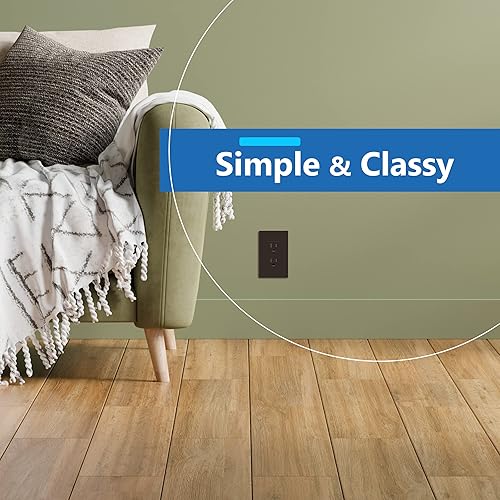 Miniatura 707 de LIDER - Cubierta decorativa de interruptor doble con acabado mate, placa de pared sin tornillos, tamaño mediano, 2 bandas, 4.88 x 4.92 pulgadas