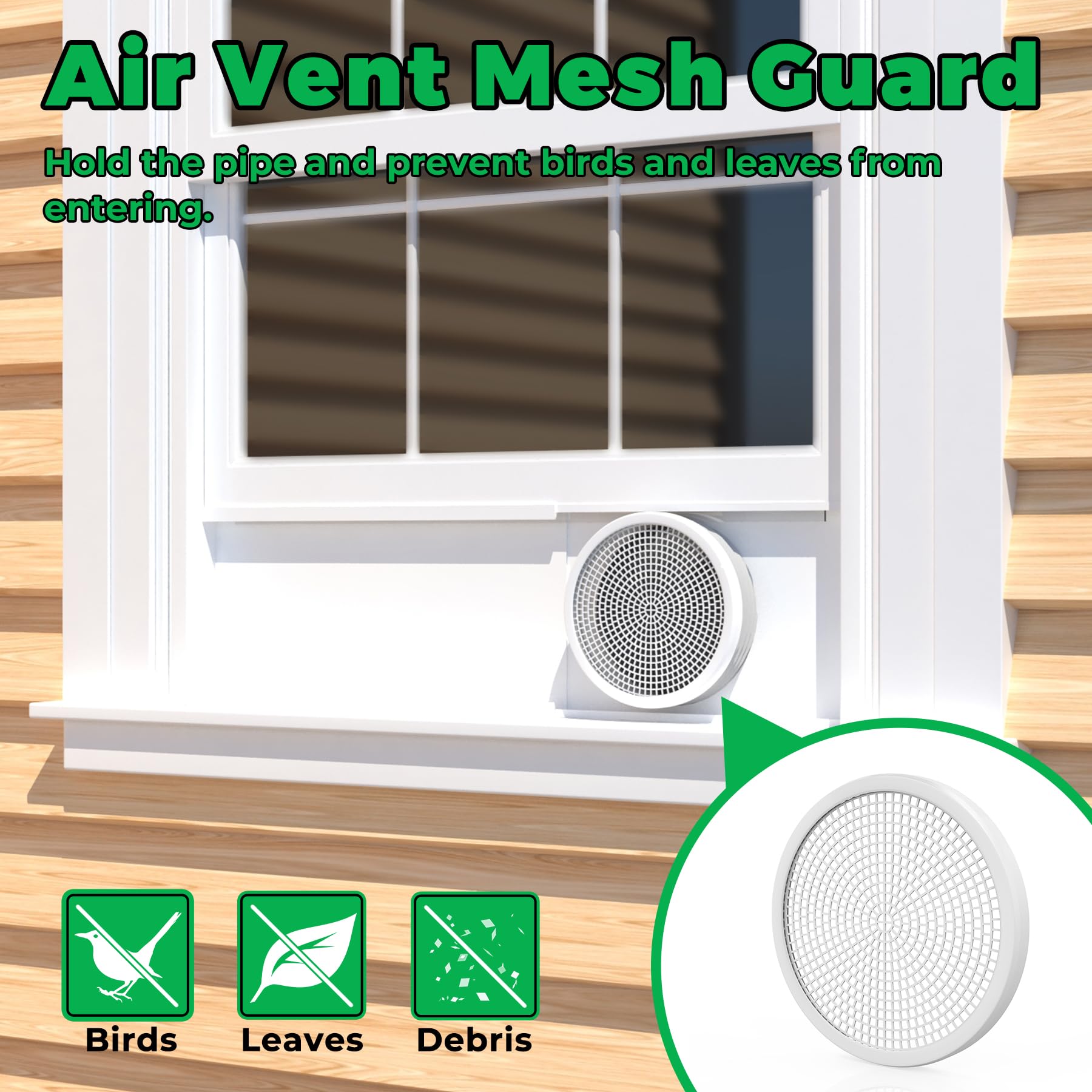 Forestchill Tragbare Klimaanlage Fensterdichtungsplatten Kit für 15 cm Durchmesser Abluftschlauch Universal AC Vent Kit für Schiebefenster und hängende Fenster
