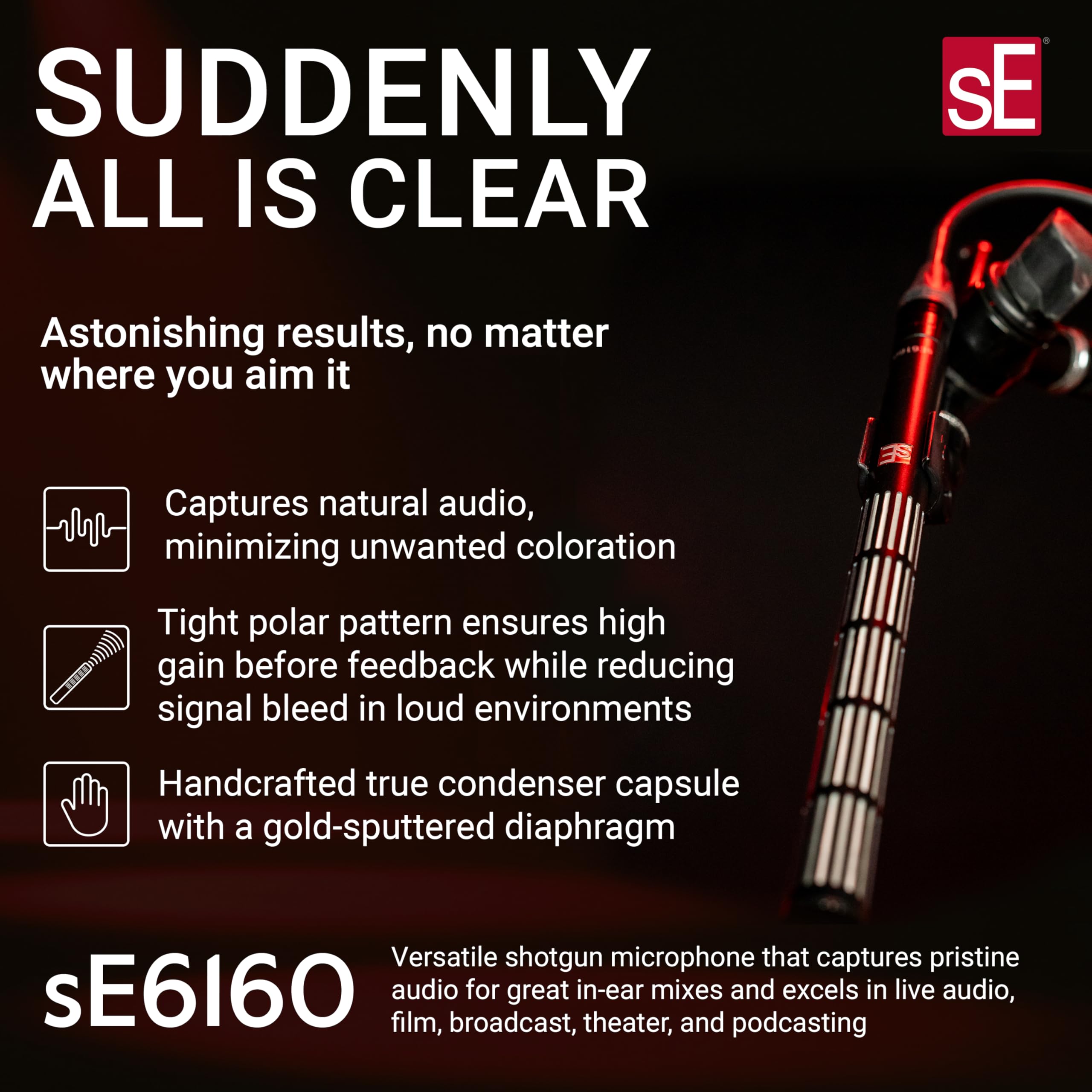 Amazon.com: SE ELECTRONICS sE6160 Shotgun Mic - Professional