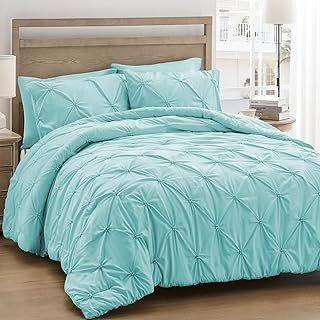 14 Green Bedroom Ideas for Calm Fresh Natural Appeal 90 UNIKOME Queen Comforter Set Aqua Blue - Ultra Soft Boho Pintuck Down Alt...