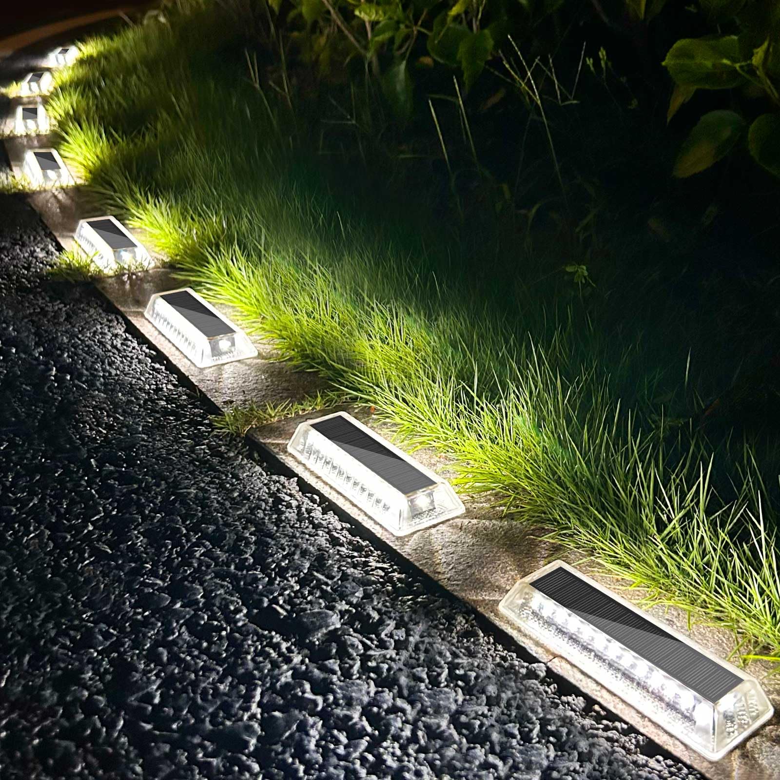 Lacasa Luci Solari da Giardino 8 Pezzi, Segnapasso LED da Esterno a Energia Solare, IP68 Impermeabili, Bianco Freddo Lampade Solari per Scale, Vialetto, Terrazza, Patio, Sentieri | Accensione/spegnimento automatico al crepuscolo, luce impermeabile per sca