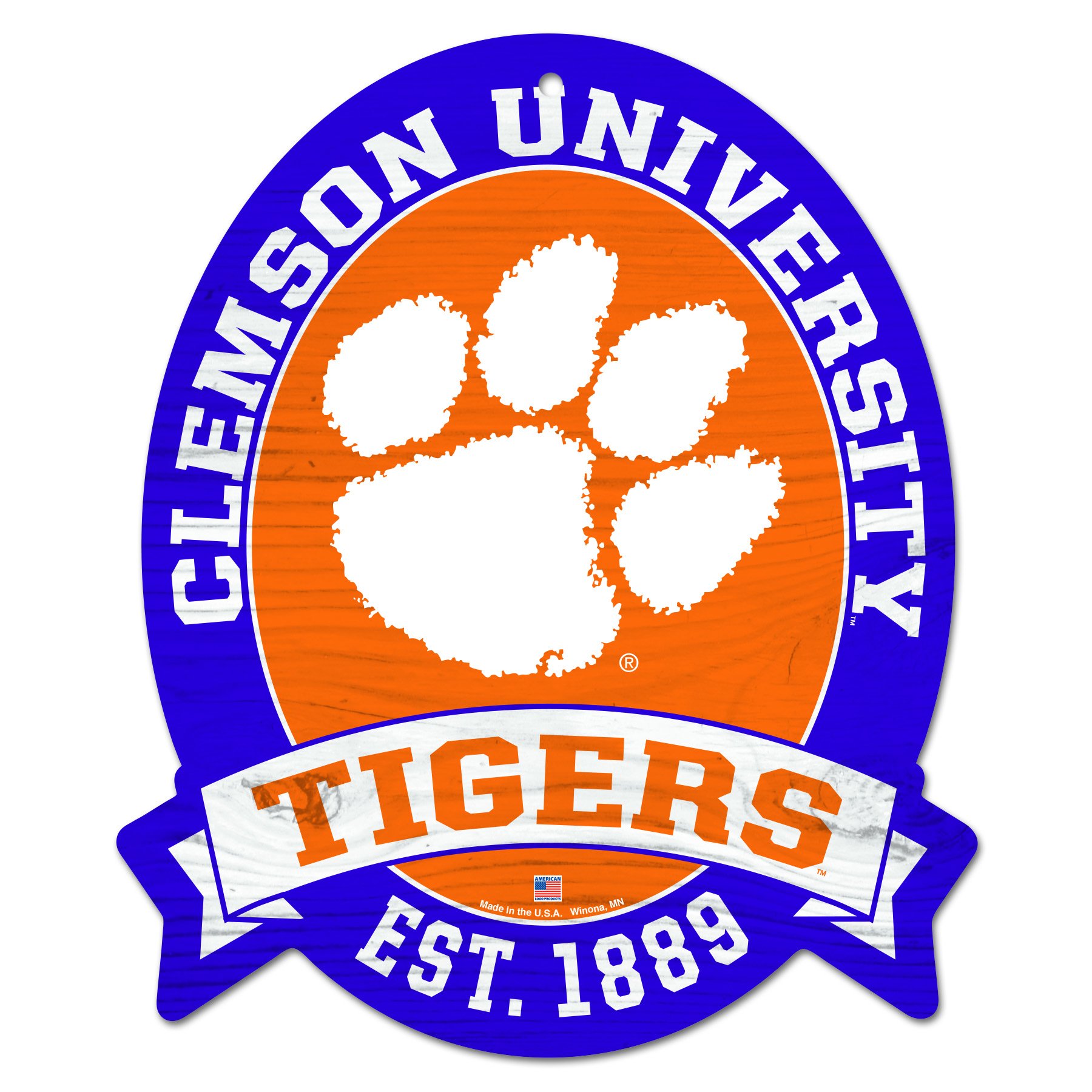 FGCSports 11X13 Clemson Tigers Wood Street Sign