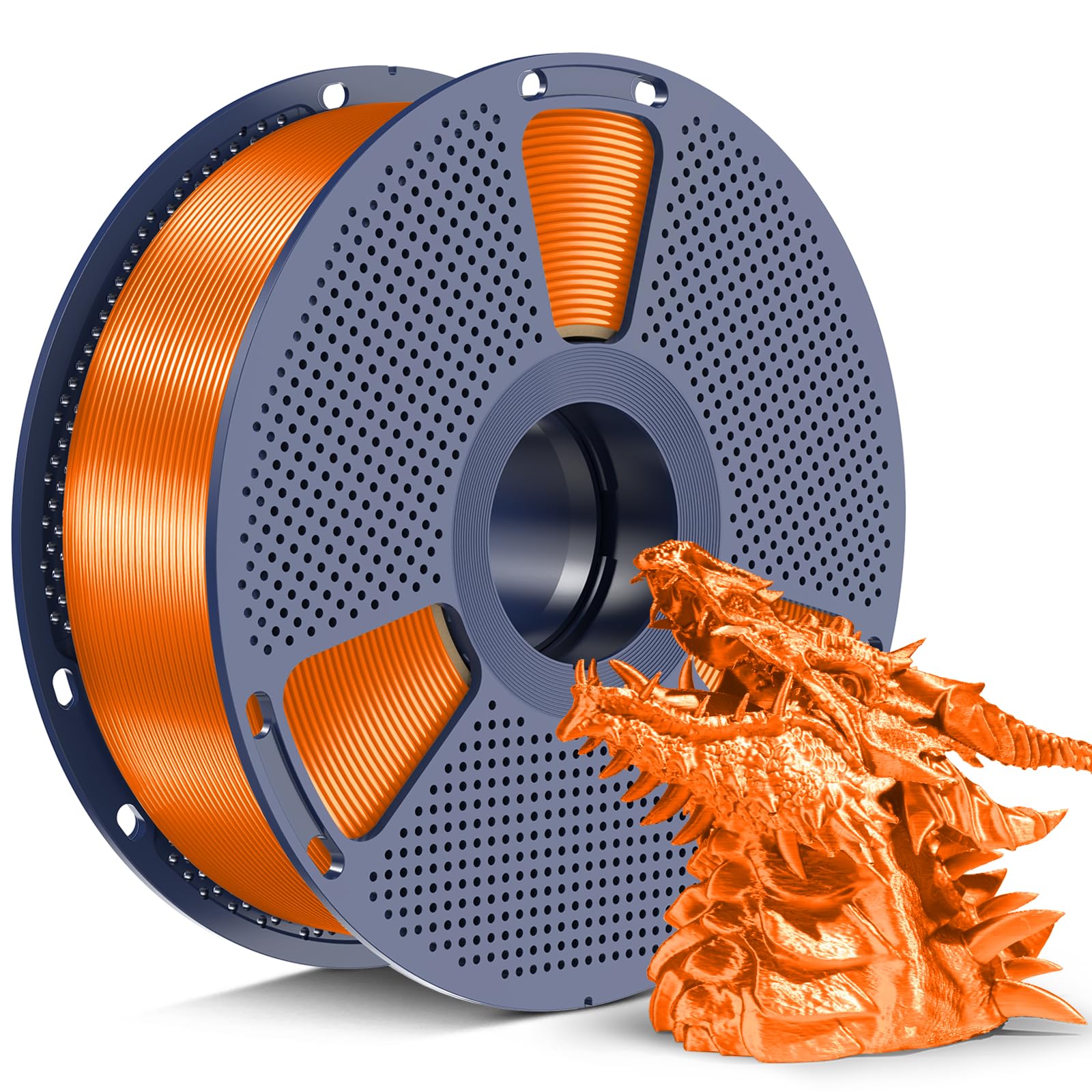 SUNLU Silk PLA+ Filament 1.75mm, Chrome Like Gloss Finish, Smooth Silk Texture, Upgraded Formula for Stable Printing, 1kg(2.2lbs) PLA Plus 3D Printer