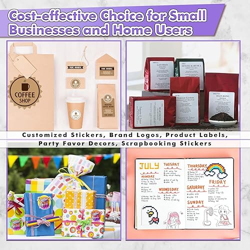 Miniatura 6 de Koala - Papel adhesivo semibrillante para impresora de inyección de tinta y láser, 25 hojas de papel adhesivo fotográfico imprimible de 8.5 x 11