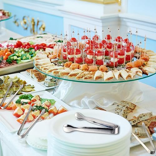 Miniatura 7 de Juego de mini tenedores de cóctel y pinzas para servir para fiesta de boda, incluye pinzas, tenedores desechables para aperitivos, palillos de