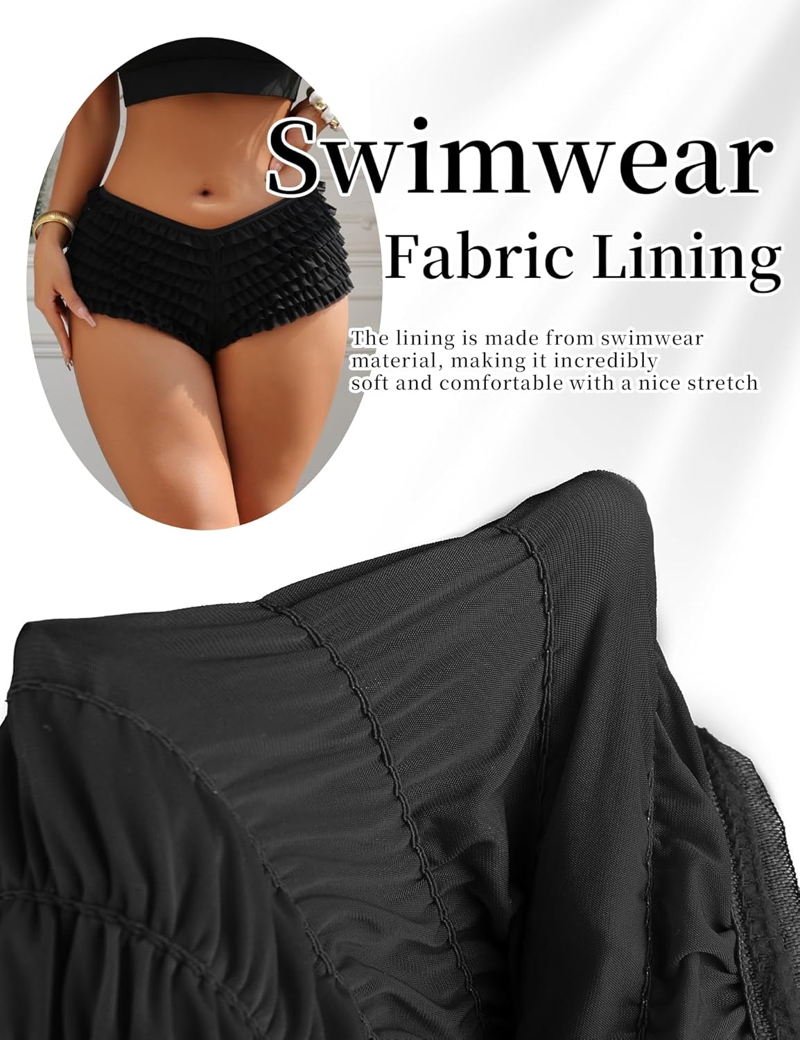 ohyeah Women Lolita Bloomers Ruffle Shorts Micro Shorts Cotton Soft Y2k Cute Fairy Pajamas Bottoms Low Rise S-3XL - Image 3