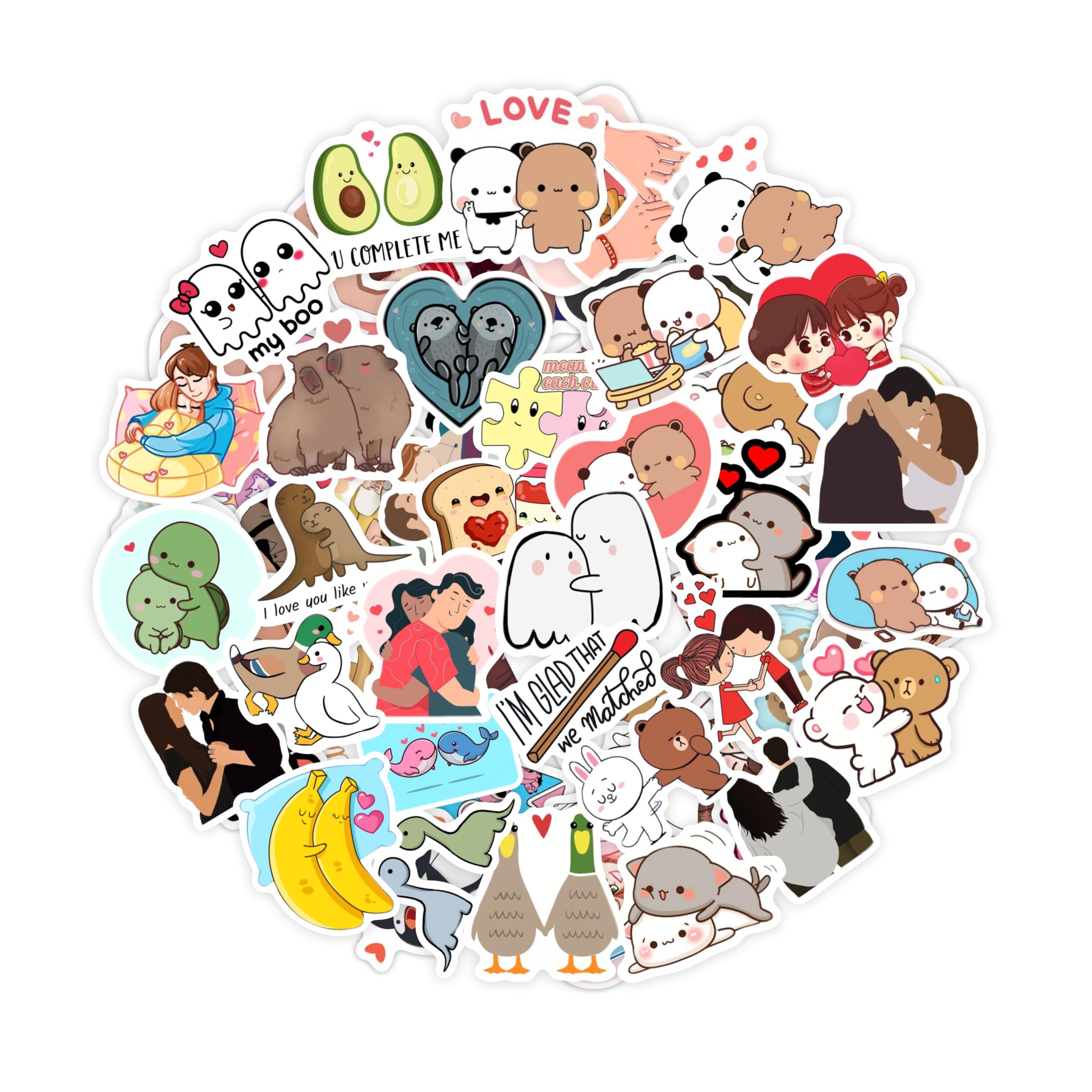 BulbaCraft Couple Stickers, Love Stickers for Water Bottle & Laptop - Couple Party Favors & Decorations, Waterproof Vinyl Decals, Love and Relationship Decals, Gifts for Women & Men