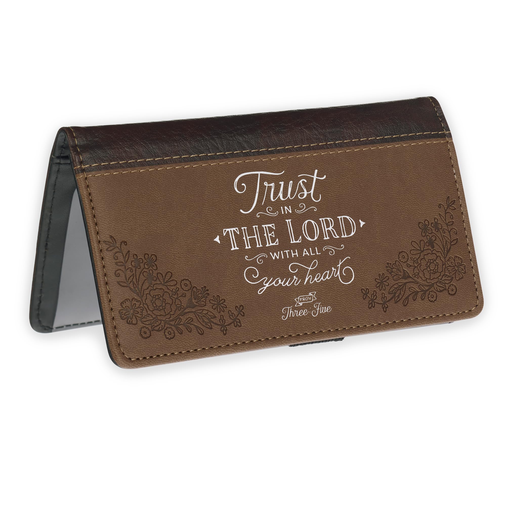 Christian Art Gifts Inspirational Vegan Leather Checkbook Cover for Women Men Trust in The Lord Encouraging Scripture Money