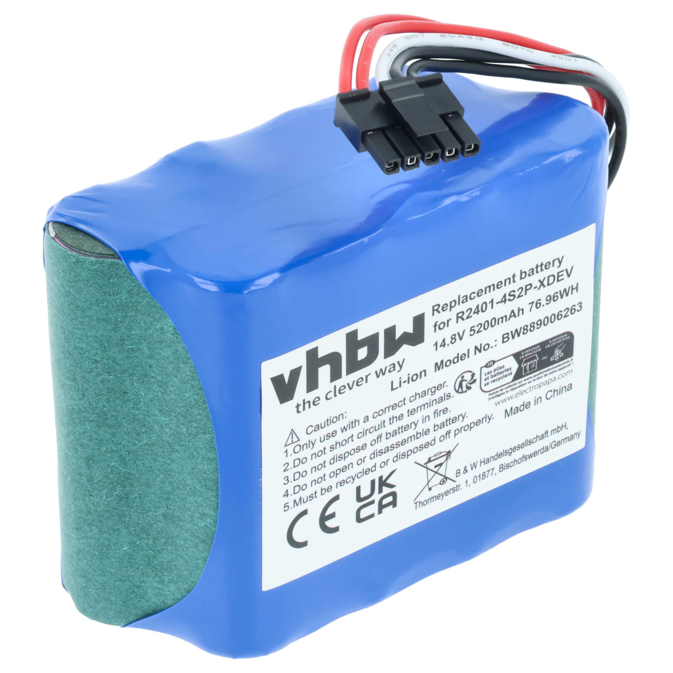 vhbw Akumulator kompatybilny z robotem odkurzającym Dreame X40 Pro Ultra (5,2 Ah, 14,8 V, litowo-jonowy)