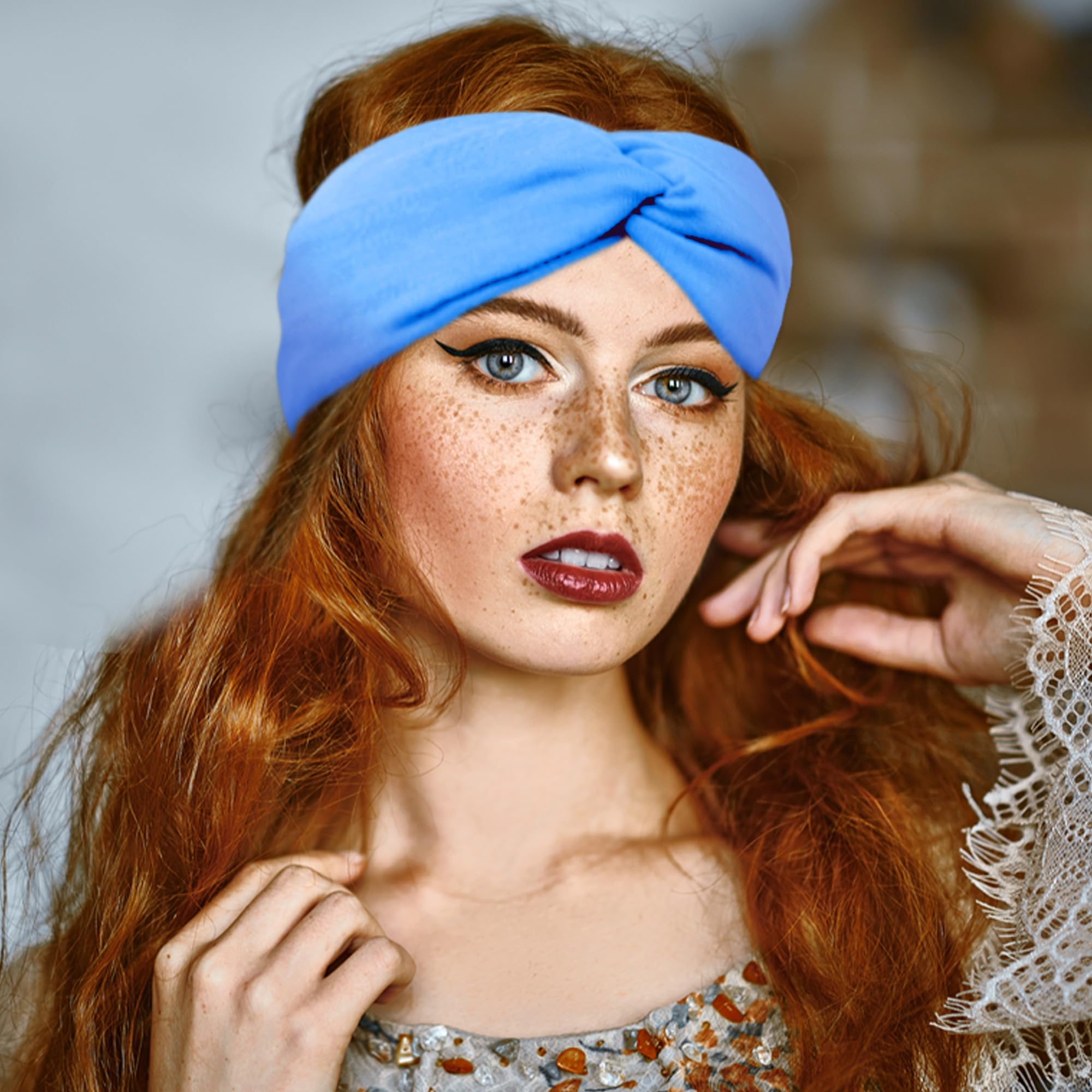 Hoofdbanden Voor Dames - Brede Haarbanden Voor Volwassenen, Boho en Sport Hoofdband, Yoga Hoofdwraps (Grijs