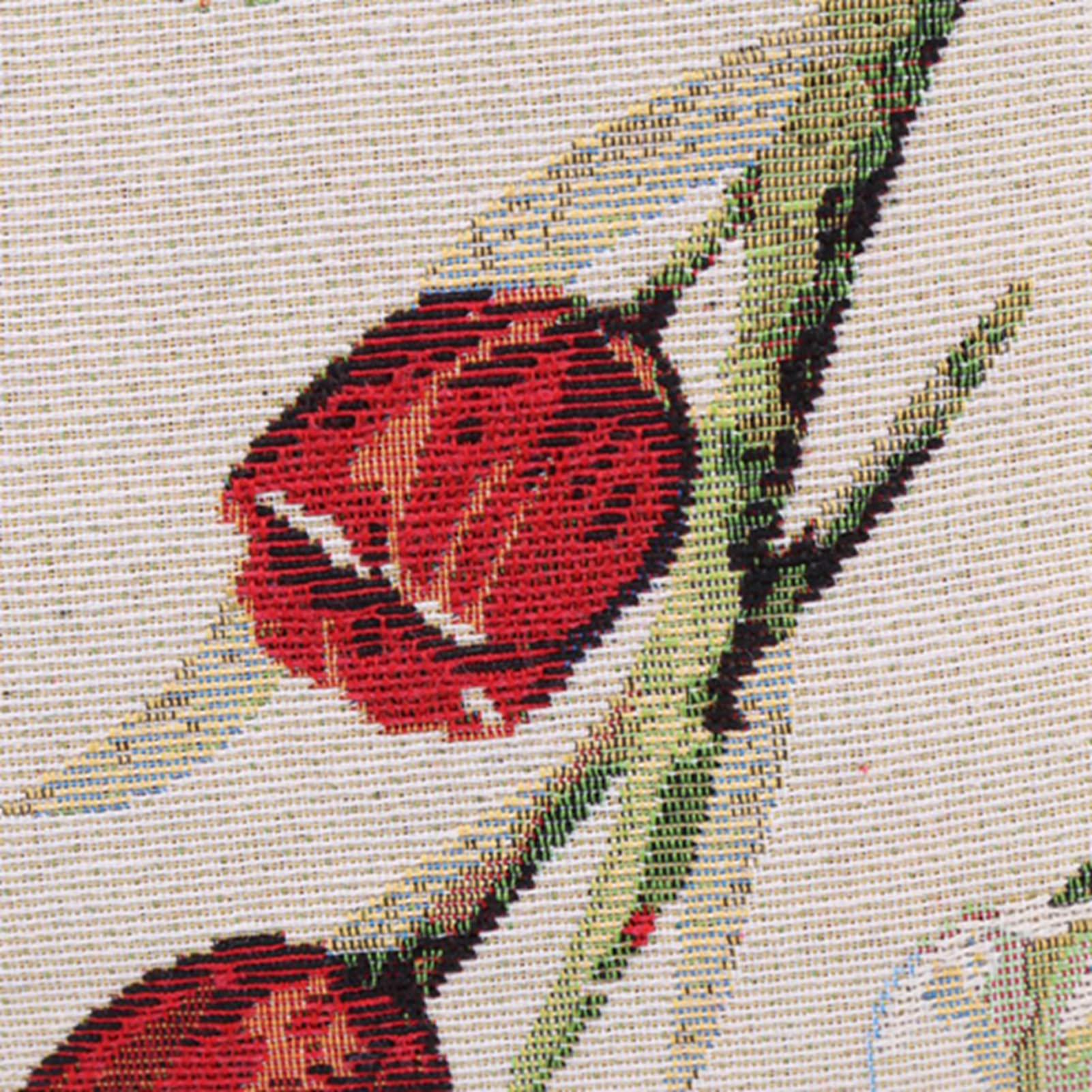 Garntasche, Stricktasche, Häkelprojekttasche mit Holzgriff, faltbare Strickprojekttasche, Tulpenmuster, Stricktasche für Garnbedarf, 41,8 x 30,8 x 10,9 cm (Rosen-Jacquard)
