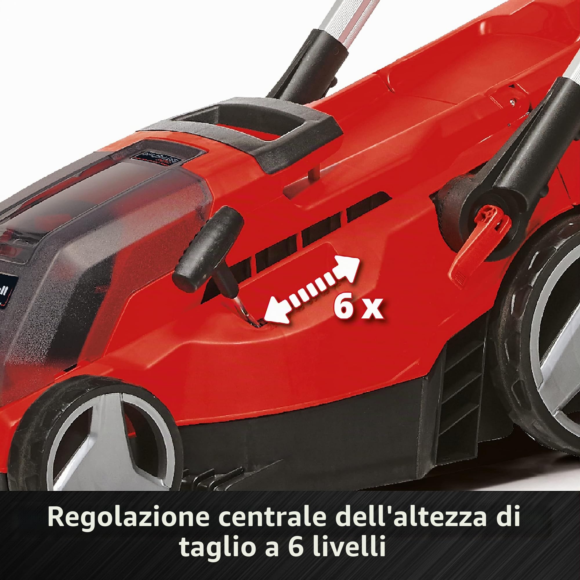 Einhell Tosaerba a batteria GP-CM 36/450 Kit Power X-Change (36 V, 38 cm di larghezza di taglio, 450 m², brushless, funzione pacciamatura, sacco da 45 l, con 2 batterie da 4,0 Ah + caricatore doppio)