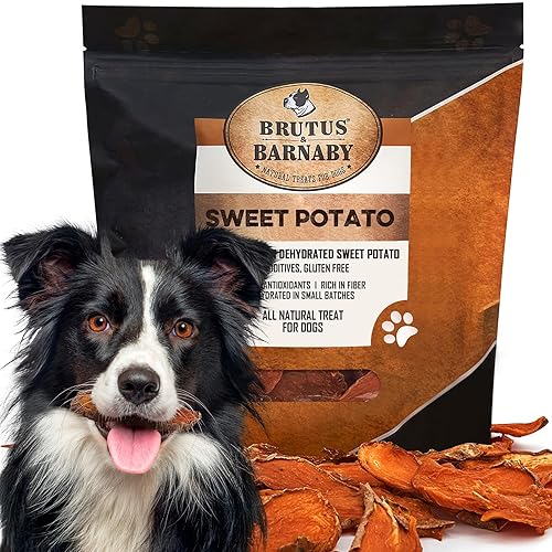 Sweet Potato Slices For Dogs - Single Ingredient Grain Free Dog Treats, Best High Anti-Oxidant Healthy 100% Natural Thick Cut Dried Sweet Potato Dog Treats With No Added Preservatives (2lb) - Full Slices - 2 Pound (Pack of 1)