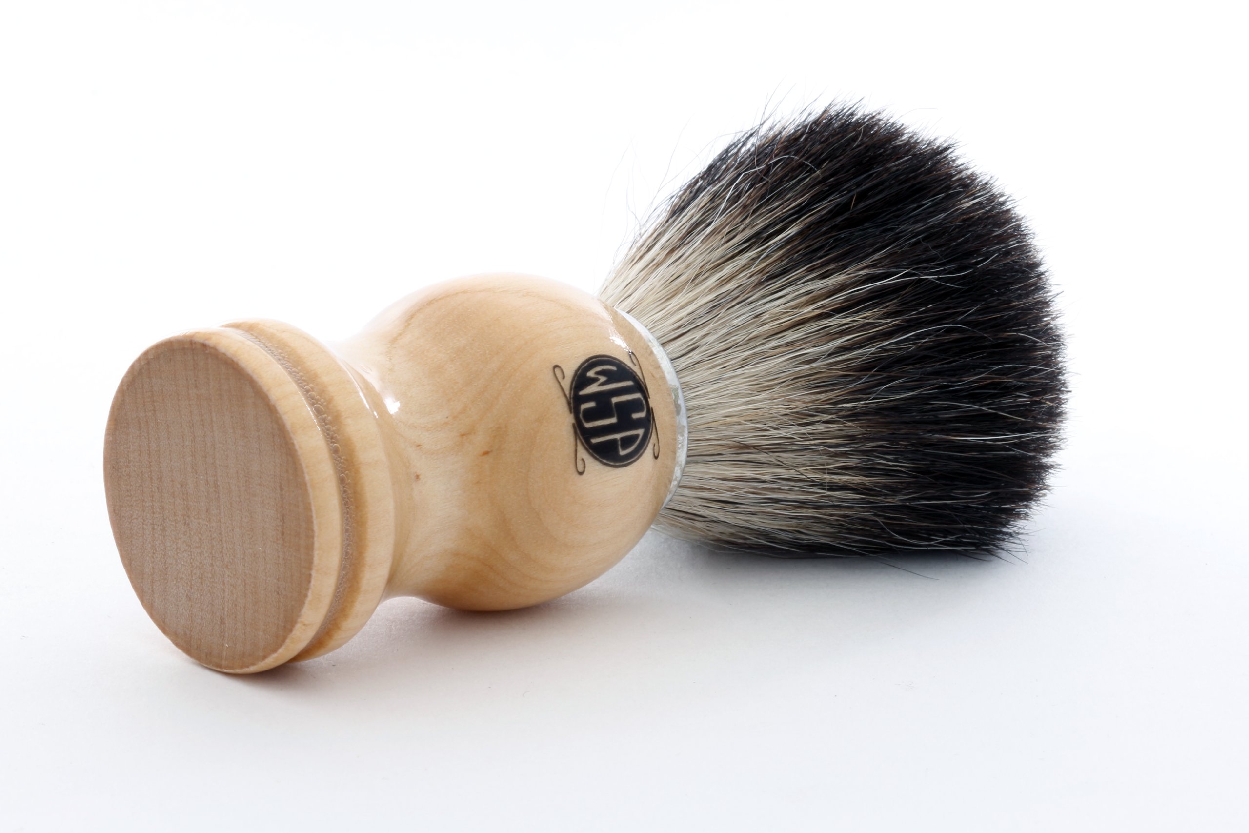 Badger Shaving Brush 100% Pure Black Badger High Density w/ Wood Handle by WSP by Wet Shaving Products