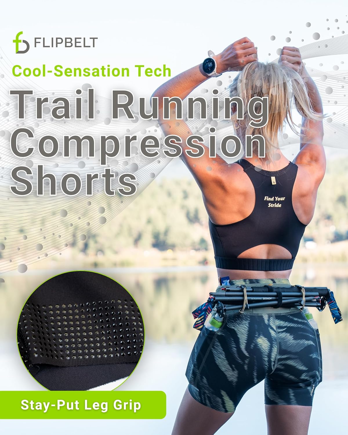 FlipBelt Women's Trail Run Compression Shorts - Image 3