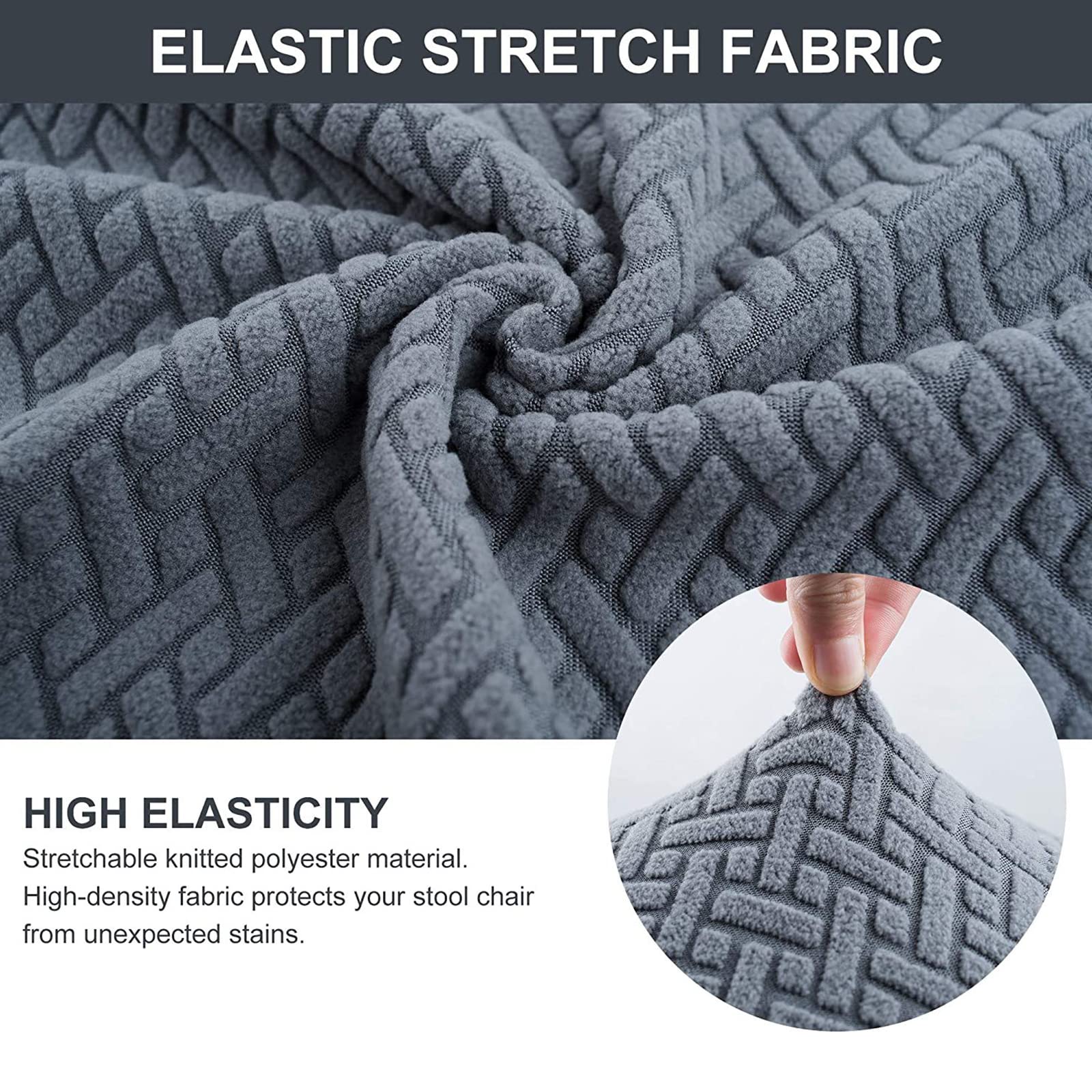 Coprisedia jacquard per sedie da pranzo in tessuto morbido, elastico elastico, lavabile. I coprisedili sono adatti per ristoranti, alberghi e altre occasioni (talpa, 6 pezzi)