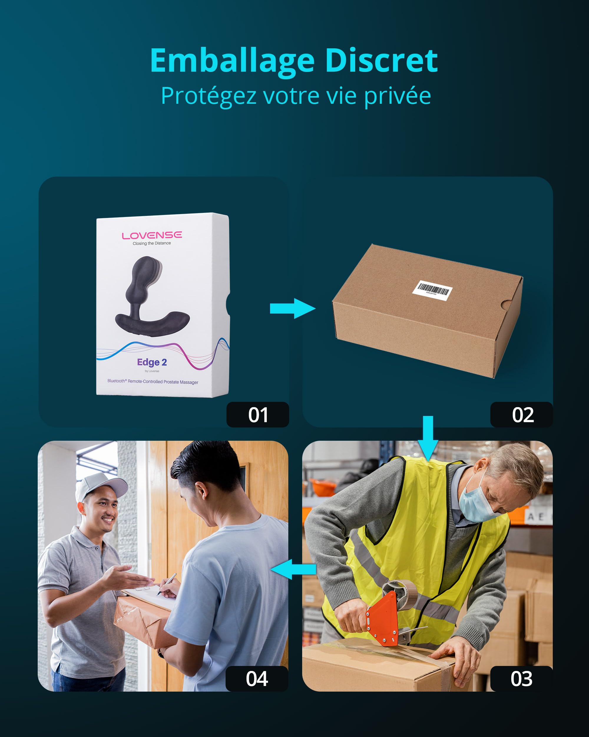 LOVENSE Edge 2 Masseur de Prostate Vibrant Homme Plug Anal Col Ajustable | Stimulateur Prostate via Application Bluetooth, Double Moteur, IPX7, Vibromasseur à Modes Personnalisés