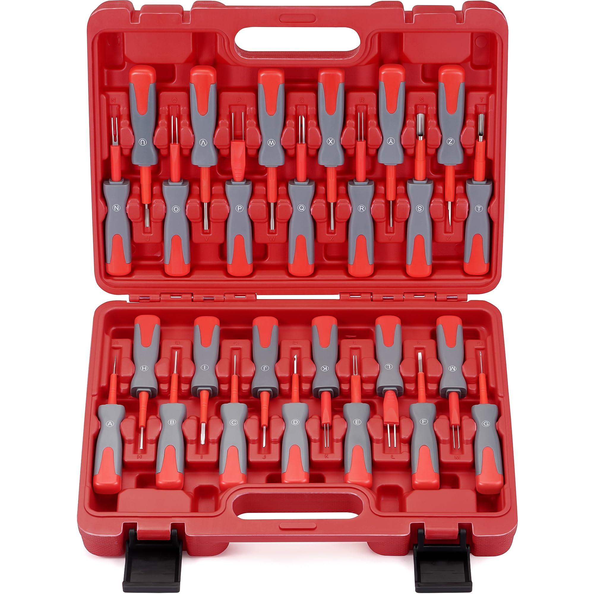 DAYDOOR Terminal Removal Tool Kit, 26 Pcs Depinning Tool Pin Removal Tool Kit, Connector Pin Removal Tool, Pin Extractor Tool Kit for Automotive Car Universal Vehicle Wire Harness?Red?