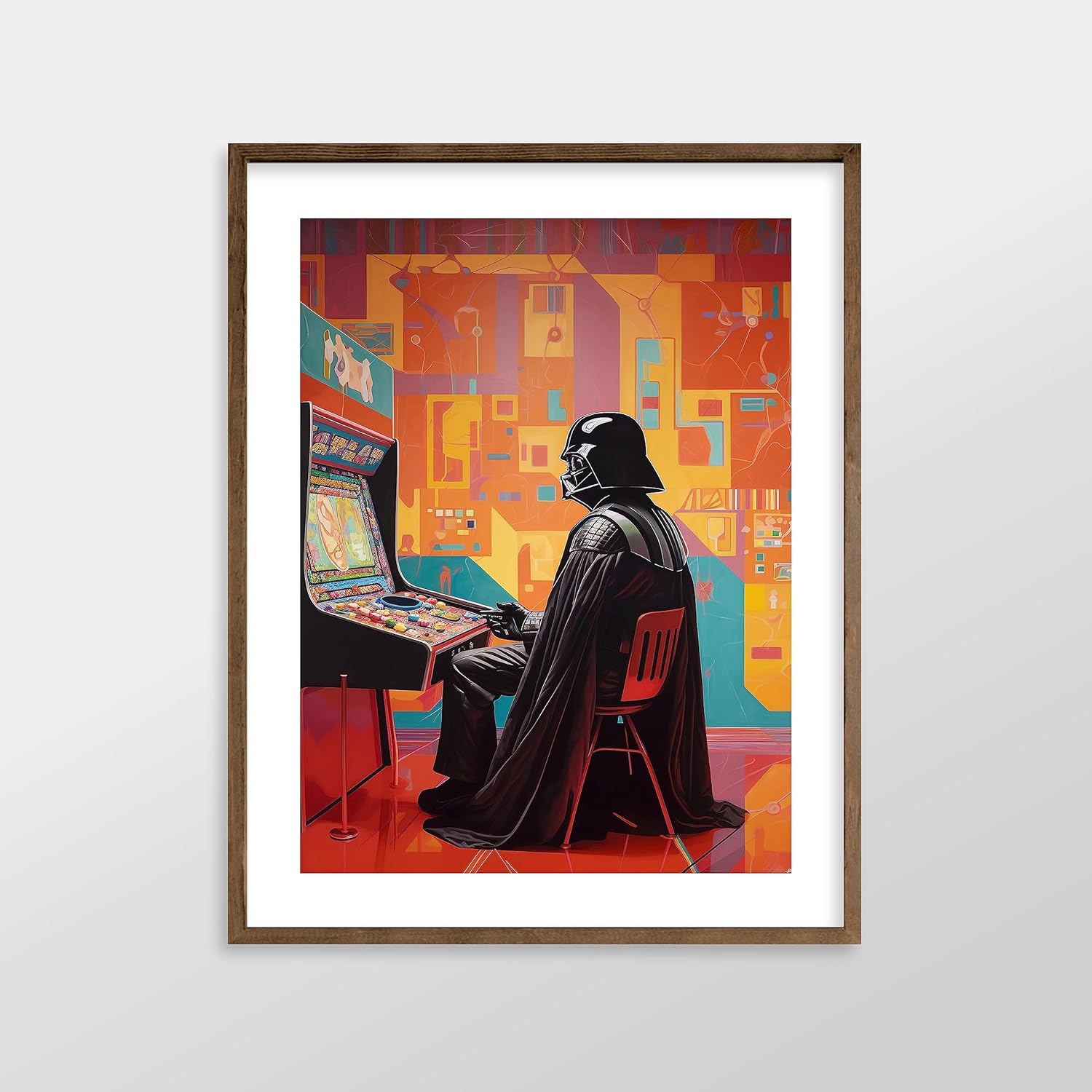 Star Wars Arcade Art Prints - Premium Giclee Fine Art Print - Aesthetic Gaming Arcade Wall Décor, Darth Vader Boba Fett Yoda, Print Poster for Rec Room, Home Décor, Ready to Frame