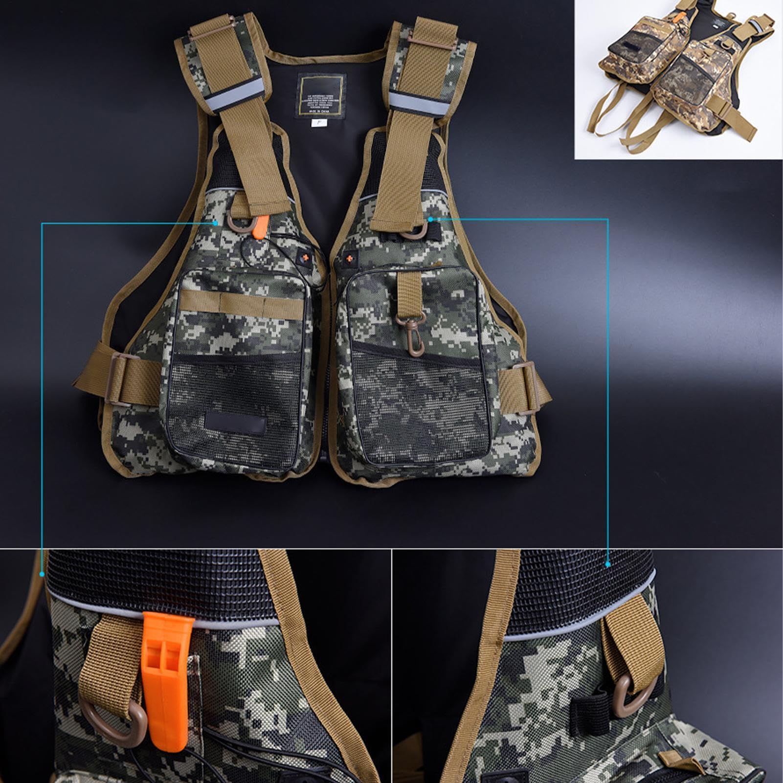 Giubbotto Salvagente Per Adulti Tessuto Oxford Asciugatura Rapida Lunghezza | Al Galleggiamento Multifunzione Per Outdoor Kayak Canottaggio Nuoto Rafting Wakeboard Pesca A Traina Surf