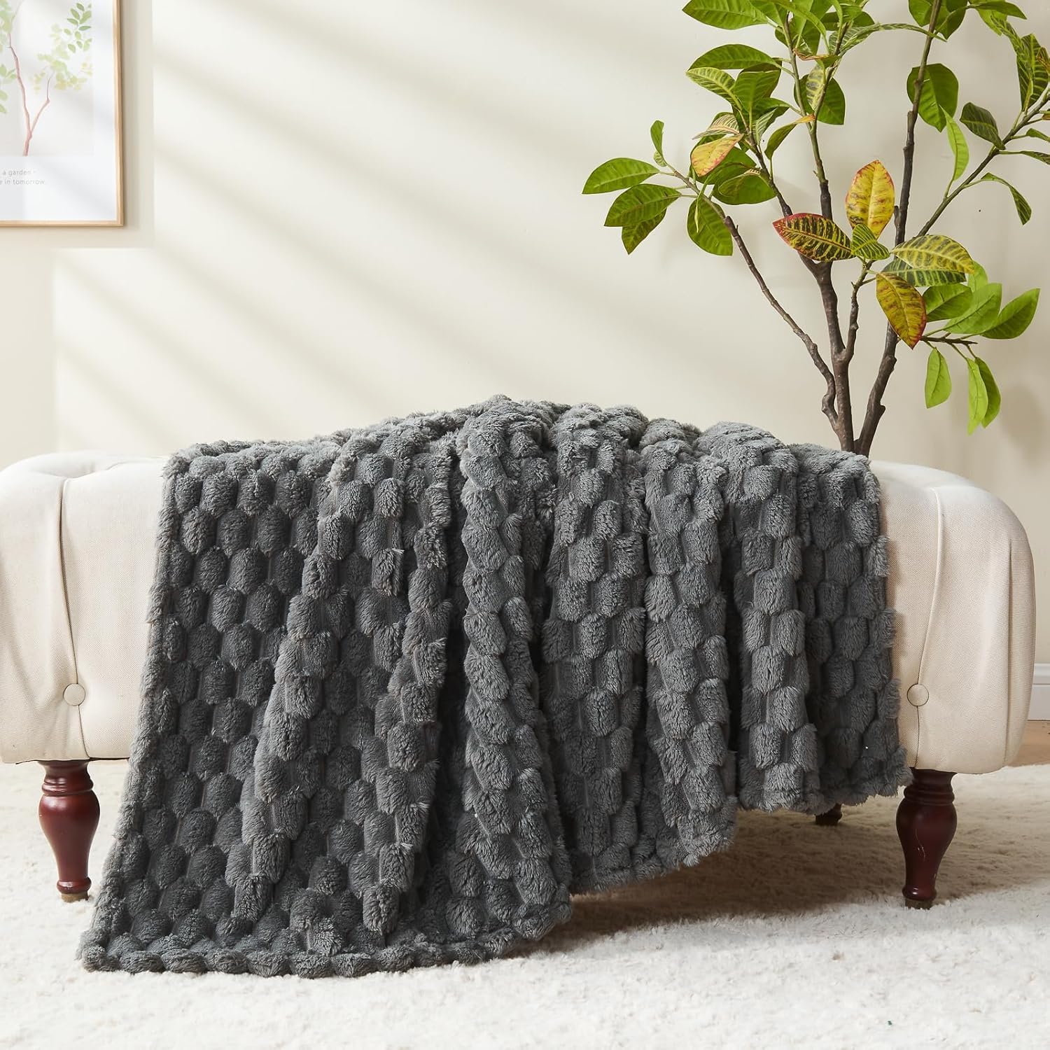Wajade Couverture Plaid Polaire Super Chaude, Plaid Fausse Fourrure Haute Qualité,Couverture à