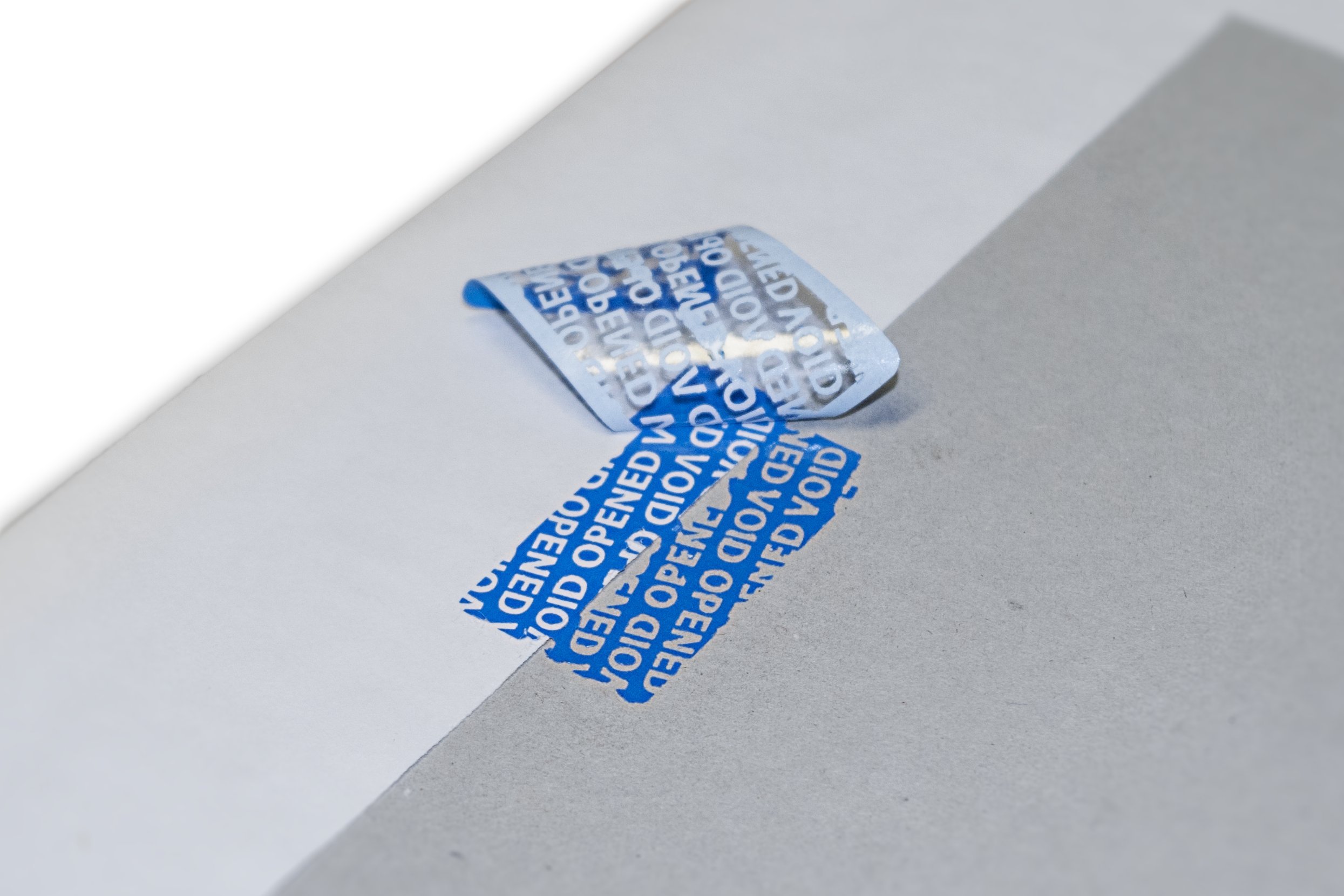 haggiy Siegel-Etiketten - Sicherheitsetikett 40 x 20 mm zum Nachweis von Manipulationsversuchen, 50 Stück in Spendebox (Blau)