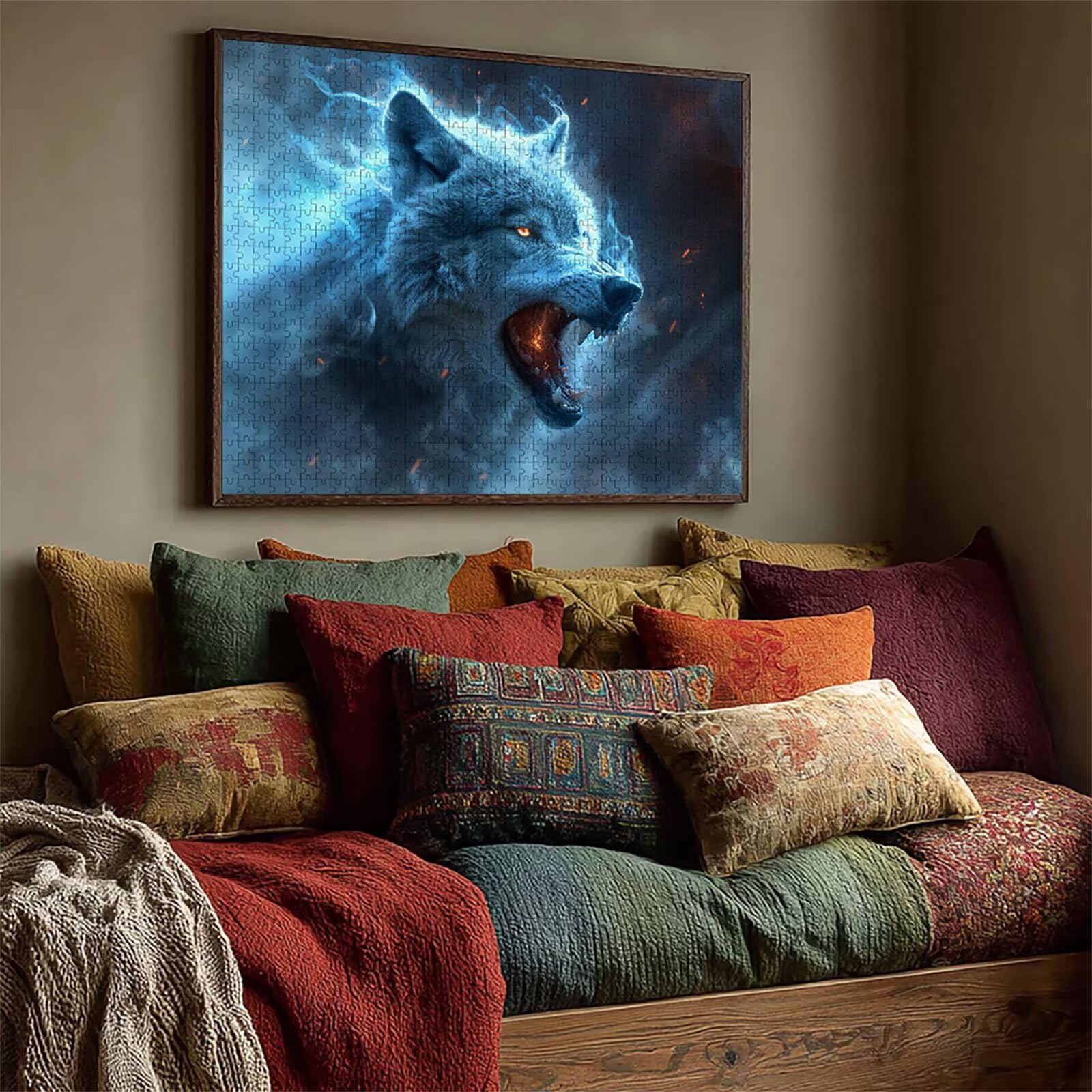 Animal Puzzle 4000 pièces Adultes, Puzzle Bois 141x87cm, Adultes Jeu éducatif Défi énigme avec Une Boîte d'emballage Exquise, Jeu Relaxant Détente Collection, Cadeau Fille, Decoration, (Bleu) 7-3001