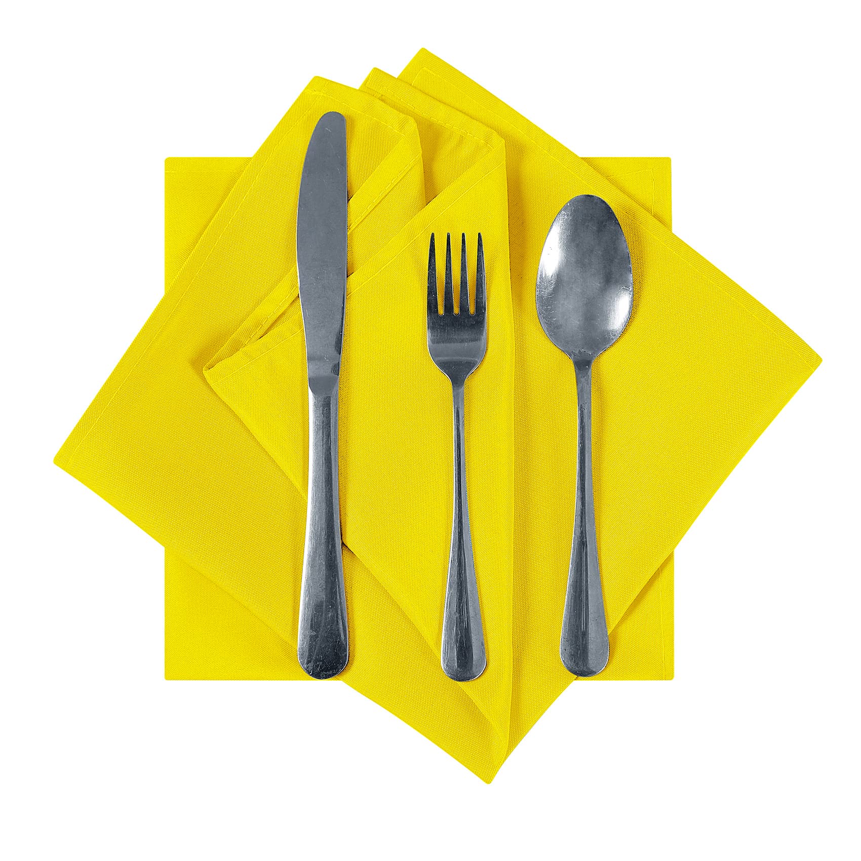 Servilletas de tela de 20 x 20 pulgadas, lavables de poliéster, servilletas de mesa suaves para bodas, fiestas, banquetes (amarillo, 25 unidades)