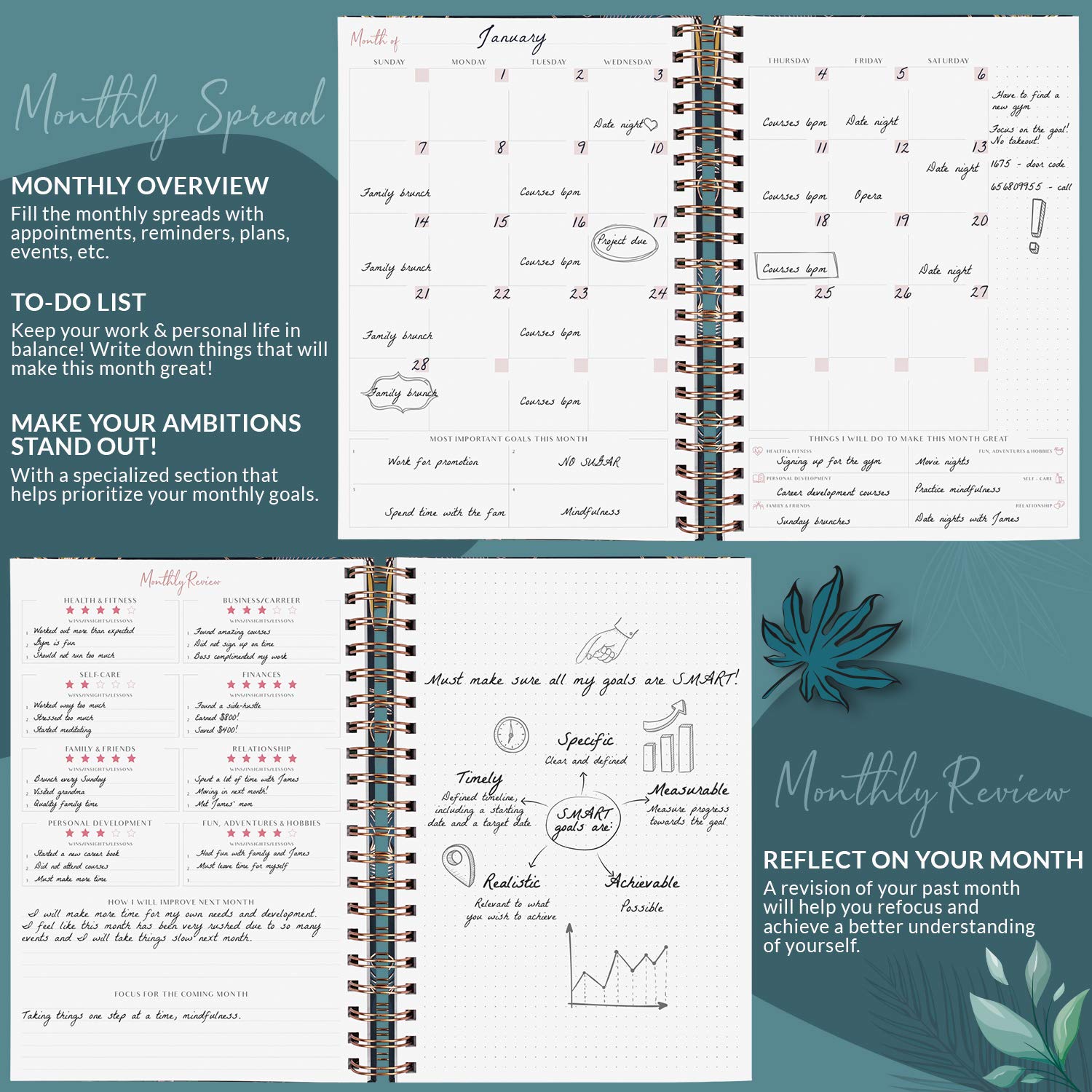 PLANBERRY Weekly Planner Large, Elegant Life & Budget Planner to Hit Your Goals & Live Happier - Image 4