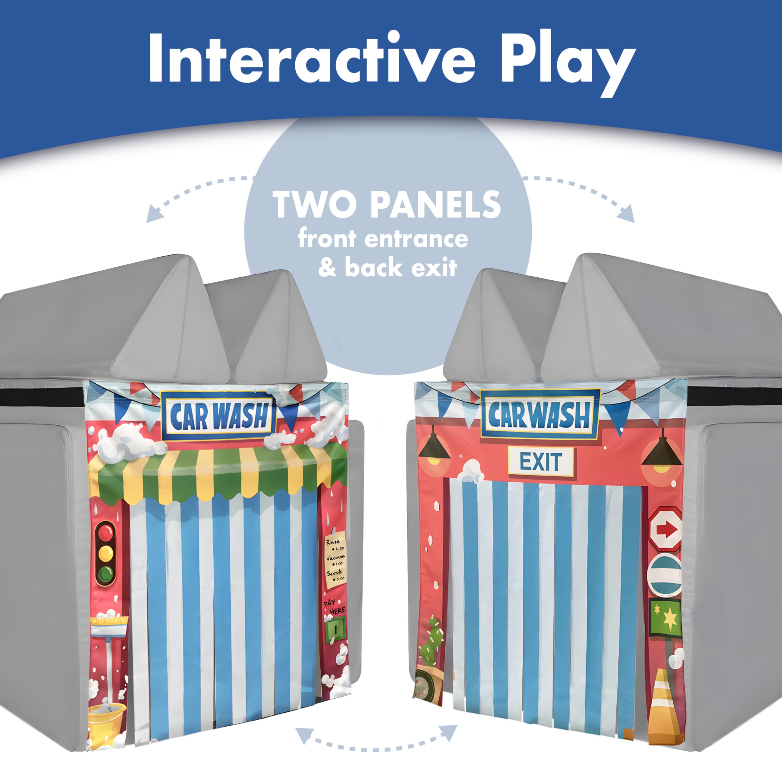SeeMees Play Panel for Modular Play Couch Childrens Play Panel for Toddler (Sofa not Included) (Carwash - Two Panel Set)