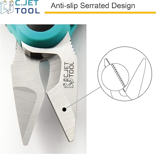 Miniatura 4 de Tijeras de electricista de acero inoxidable de 6 pulgadas para cable blando de cobre de aluminio (turquesa)