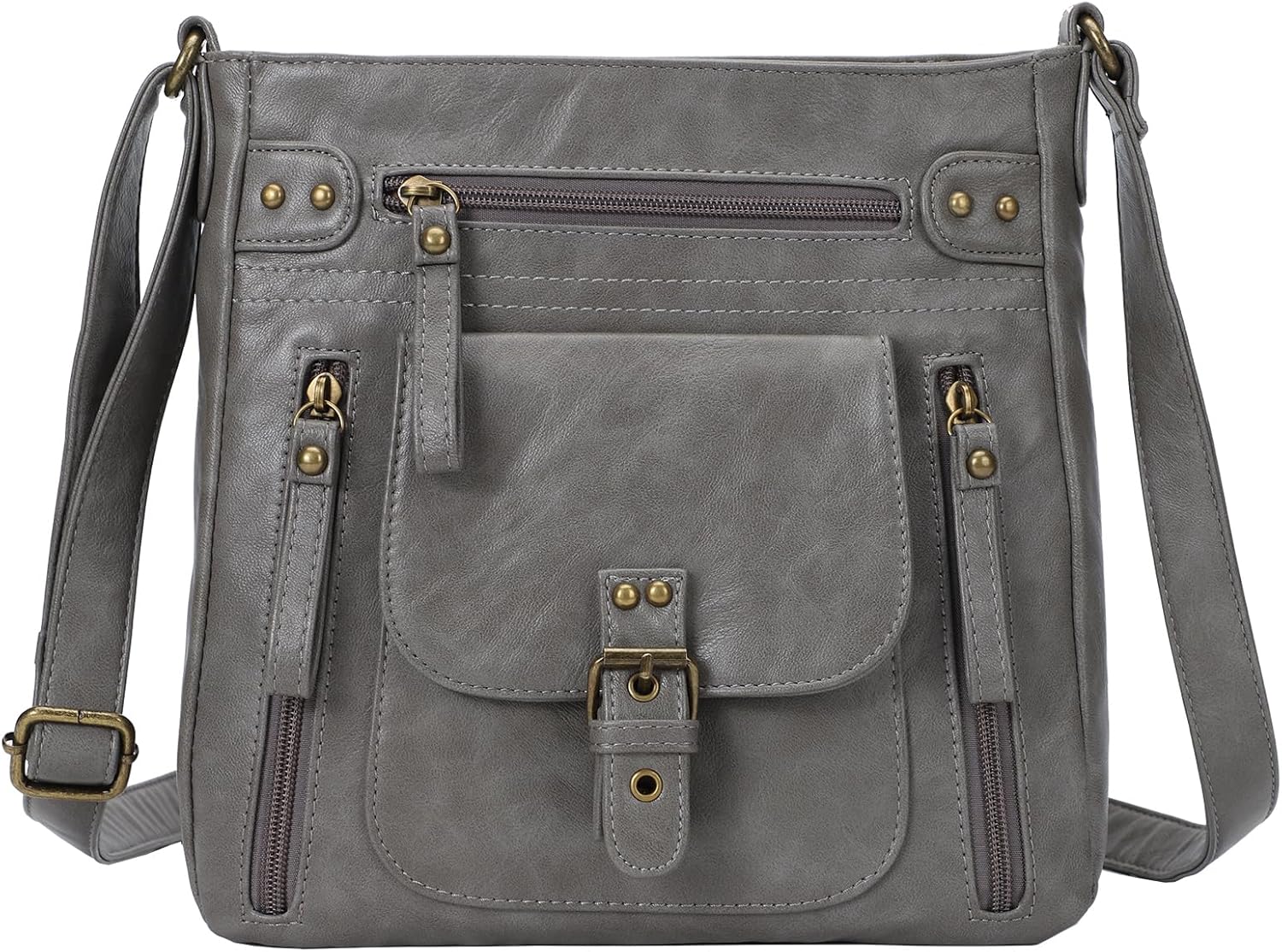 KL928 Crossbody Bags for Women, Multi Pocket Shoulder Bags, Medium PU Leather Cross Body Purses