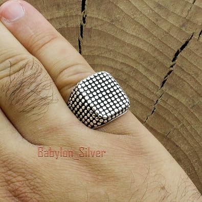 Solid 925 Sterling Silver Heavy Luxury Turkish Men's Ring
