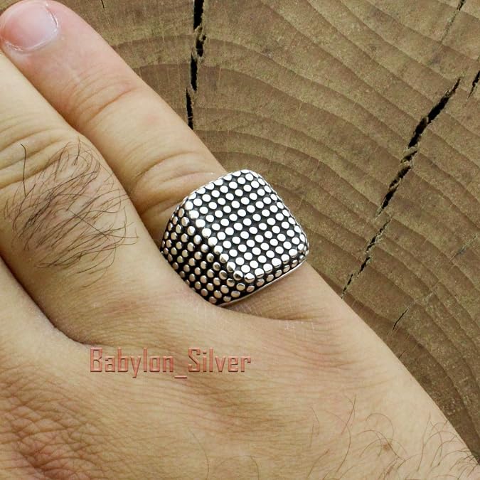 Solid 925 Sterling Silver Heavy Luxury Turkish Men's Ring