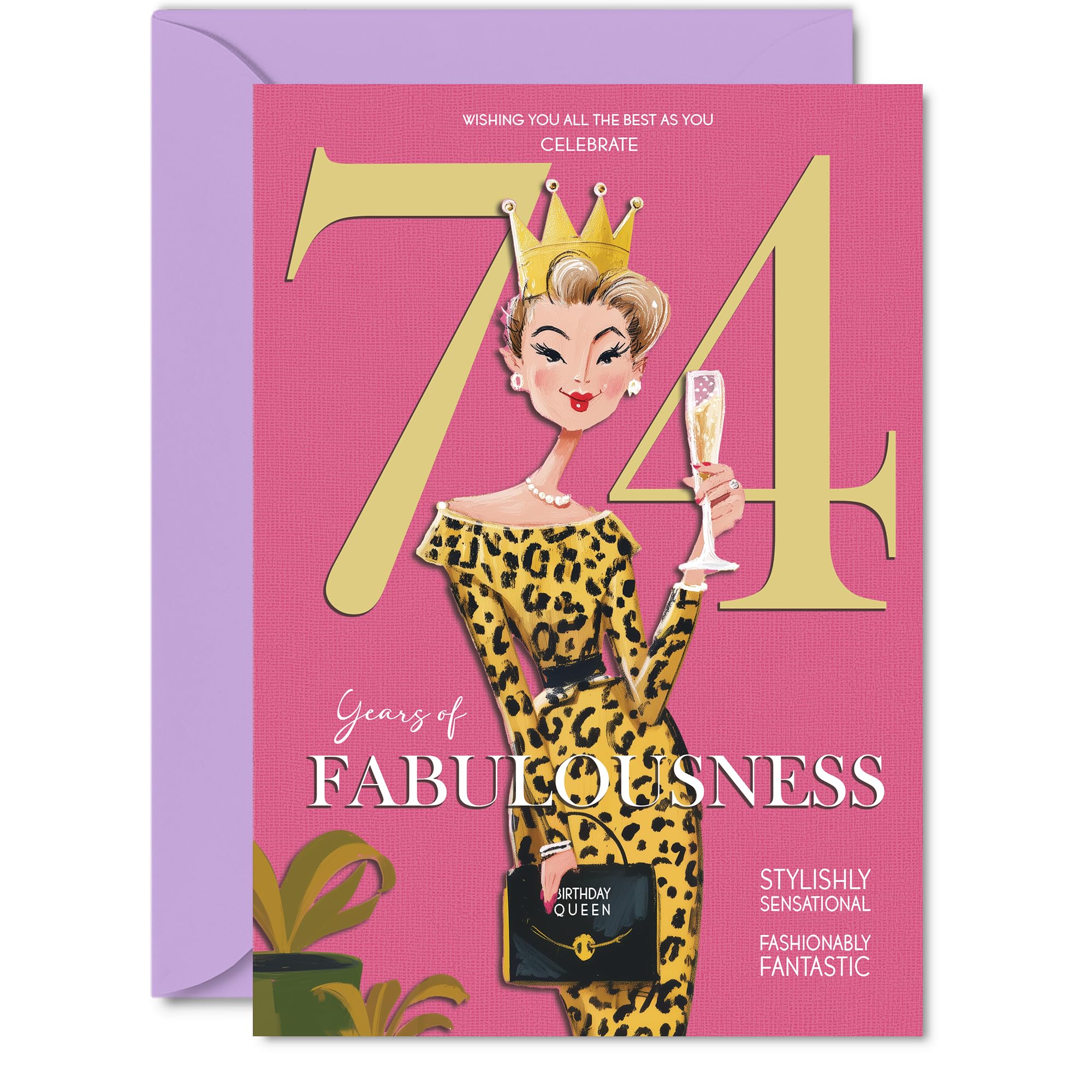 74th Birthday Cards for Women - Years Of Fabulousness - Happy Birthday Card for 74 Year Old Woman Cousin Nanny Auntie Wife, A5 Bday Greeting Cards