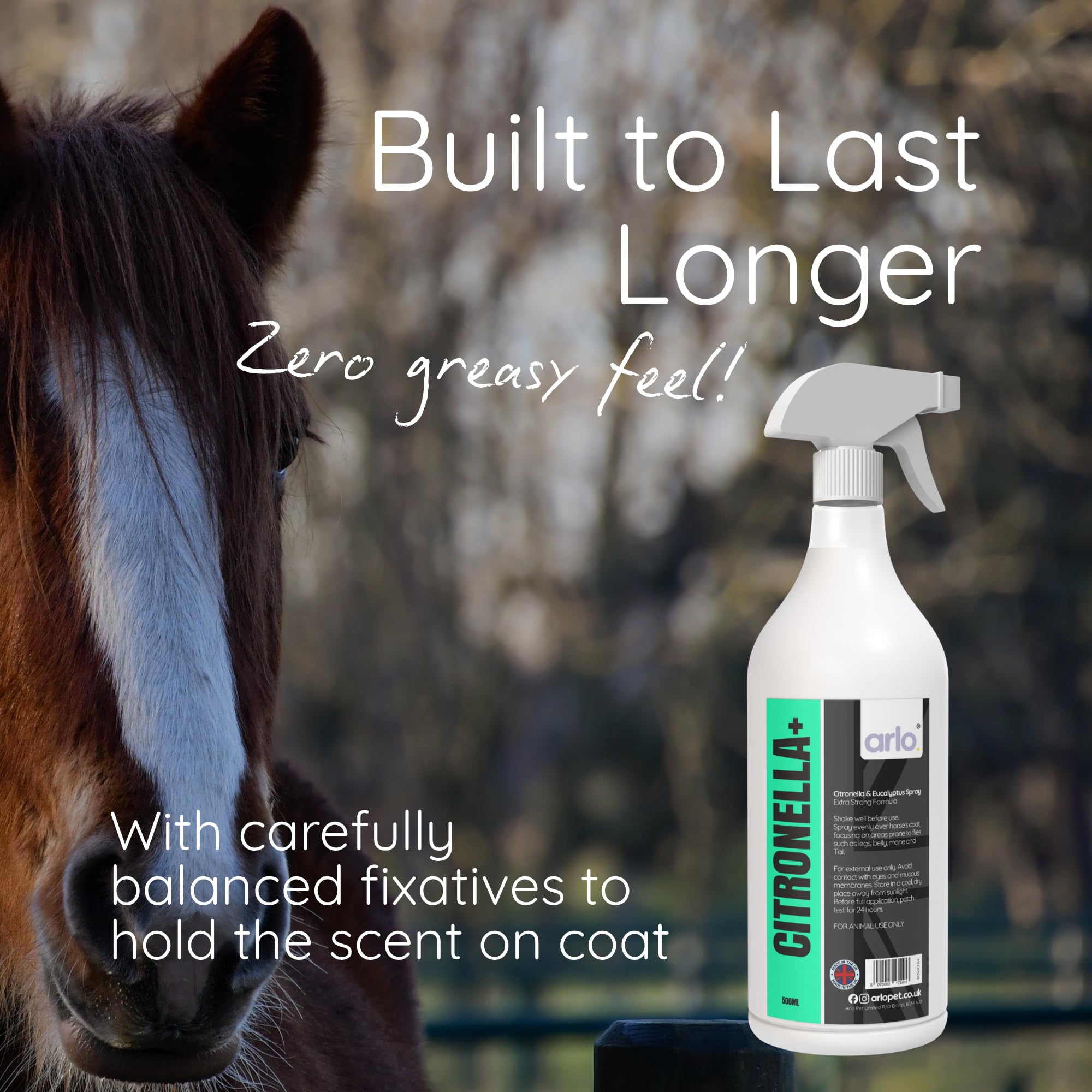 Citronella+ Fly Spray for Horses 500ml – Powerful Insect Protection | Long-Lasting Coat Spray for Horses & Ponies | Fast-Acting & Easy to Use | Summer Horse Care Essential — view 6