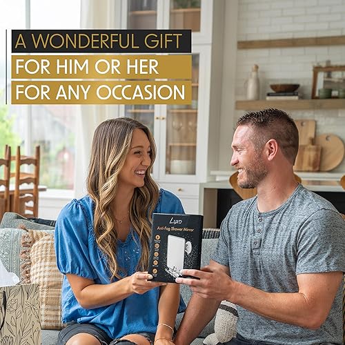 Miniatura 6 de Luxo Espejo de ducha, espejo de ducha sin niebla para afeitarse con un soporte extraíble para afeitar, espejo de afeitado para ducha con una potente