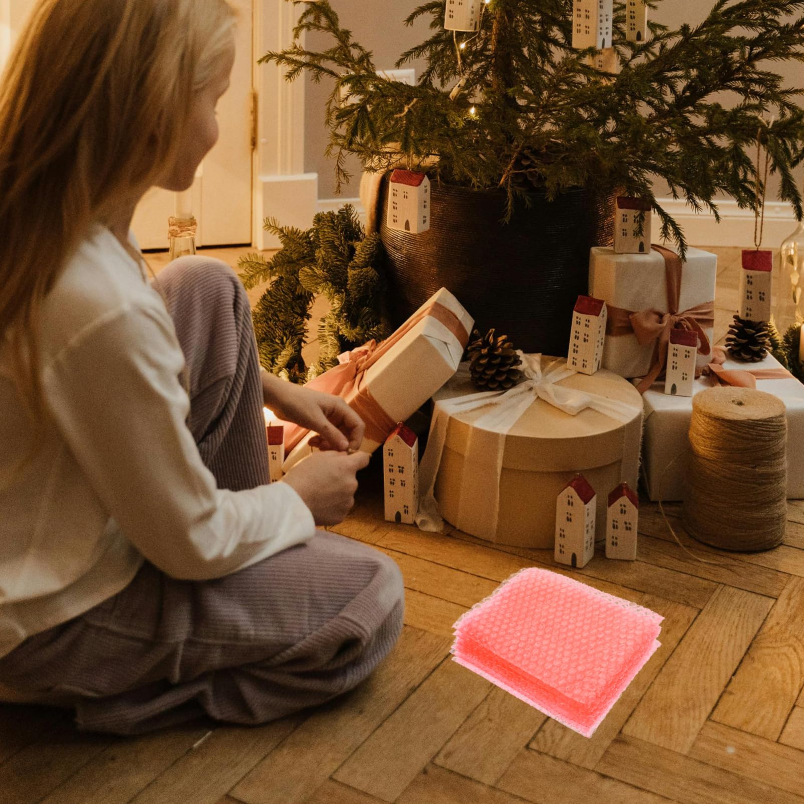 100 Stück Rote Luftpolsterbeutel aus Pe mit Stoßfester Polsterung und Hoher Kompressionsbeständigkeit für Sicheren Versand und Verpackung