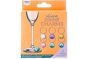 NPW 6 Pcs Disco Cowboy Drink Markers for Stem Glasses