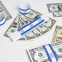 Vista 6 de L LIKED Paquete de 100 correas de moneda, envoltorios de billetes de dinero con autosellado (azul $100-100 PCS)