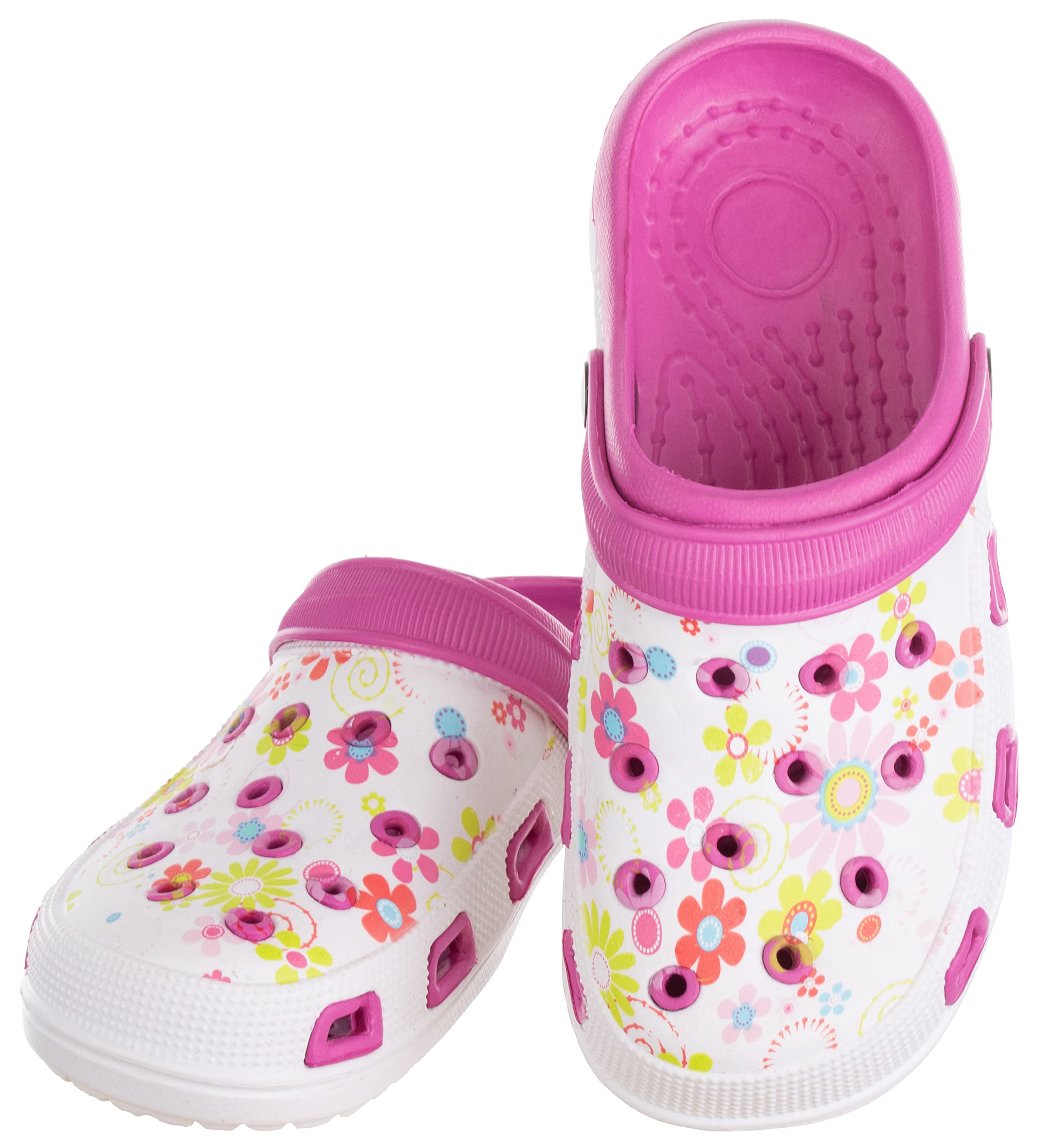 Brandsseller Damskie chodaki ogrodowe, buty ogrodowe, pantofle, lekkie kapcie z kwiatowym wzorem