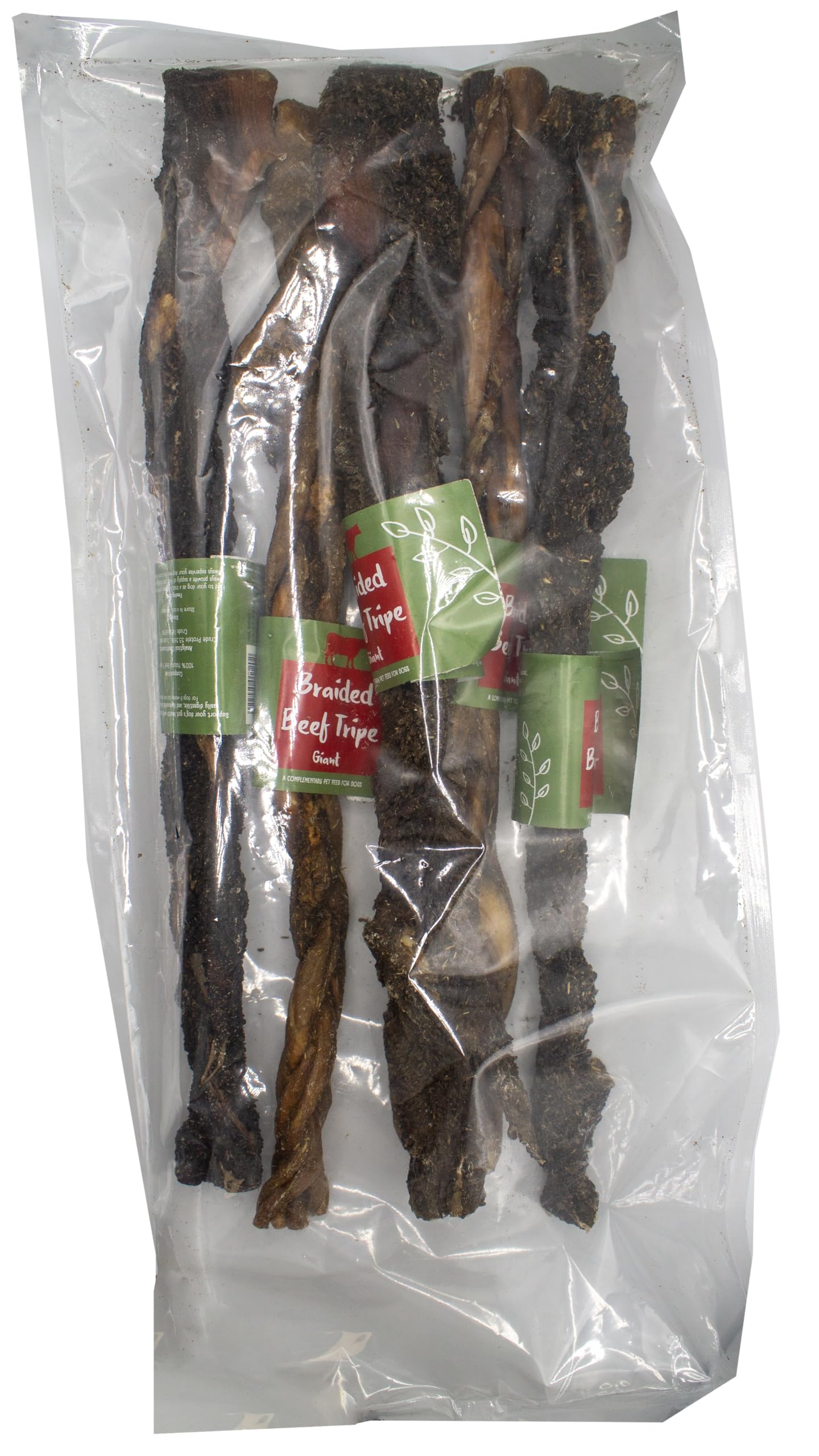 Pure & Natural Braided Beef Tripe - Giant 50cm - 5 Pack - 100% Natural Beef Dog Chew - Air Dried & Grain Free