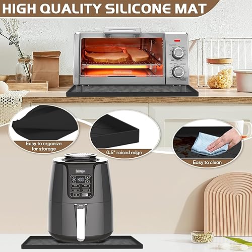 Miniatura 3 de Alfombrilla de silicona resistente al calor para freidora de aire, 18 x 15 x 0.5 pulgadas, perfecta para Ninja, Cosori, Chefman y la mayoría de las