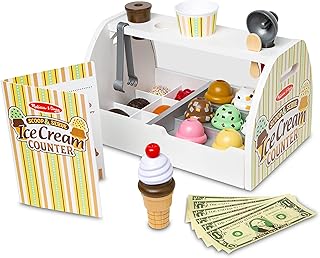 Melissa & Doug Wooden Ice Cream Counter Play Set
