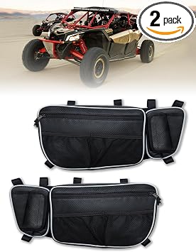 ZIDIYORUO Door Storage Bags for Can Am Maverick X3 2017-2026, Heavy Duty 1680D Waterproof UTV Front Door Organizer with Removable Knee Pad & Cup Holder, Sold as Pair
