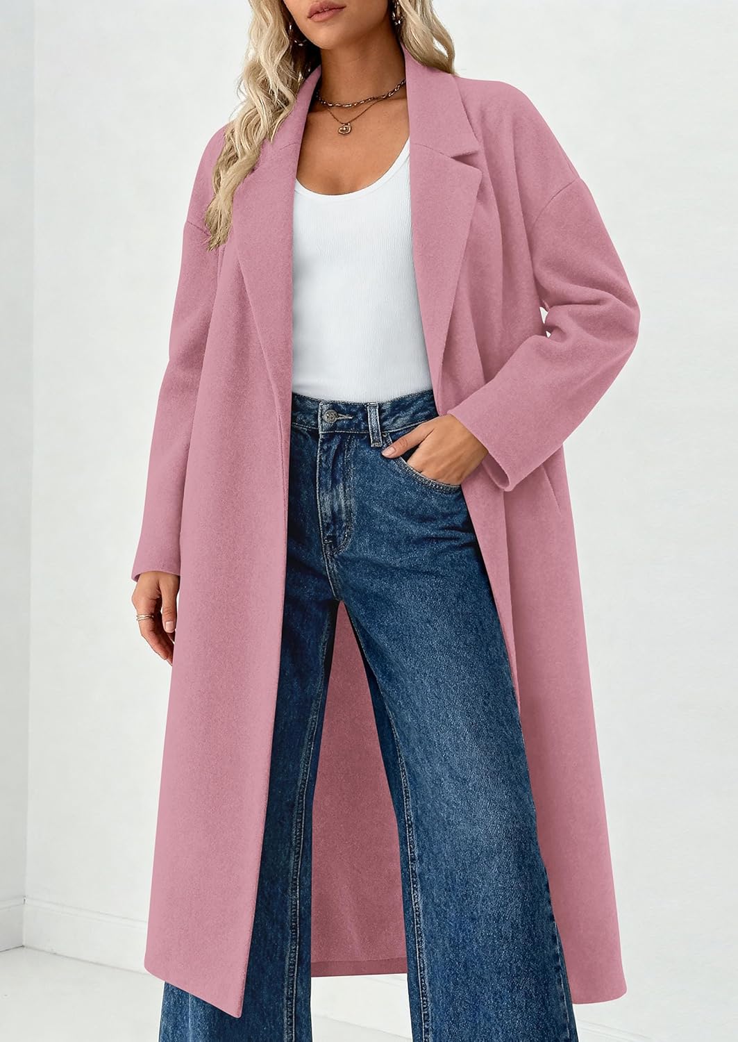 PRETTYGARDEN Womens Winter Coats 2026 Trendy Long Sleeve Notch Lapel Button Long Jackets Casual Oversized Vacation Outfits
