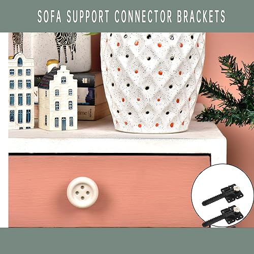 Miniatura 4 de 6 soportes de conector de sofá – Conector de sofá invisible entrelazado con hardware giratorio de 360 grados, soportes de plástico recubierto con 48