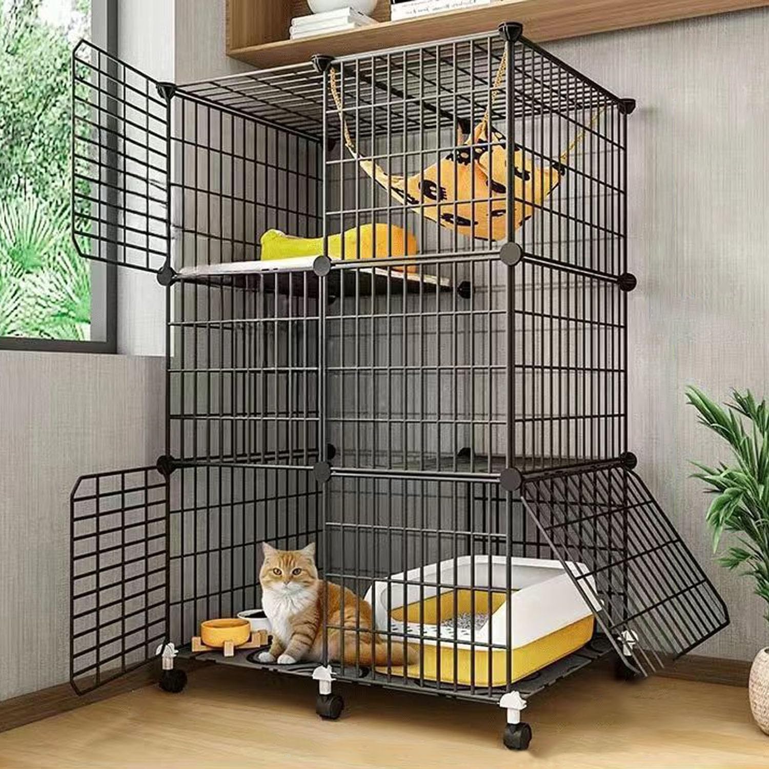 猫 ケージ 3段 キャスター付き 猫用ケージ 大型 スリム 猫のゲージ 猫 多頭飼い キャットゲージ 広い 頑丈 大きめ DIY組立 コンパクト ワイド 通気性が良い 室内用 【脱走防止】 【取付簡単】【 掃除しやすい 】【簡単に移動】【 取り外し可能な】 快適なスペース ネコ 猫用 ペット用品