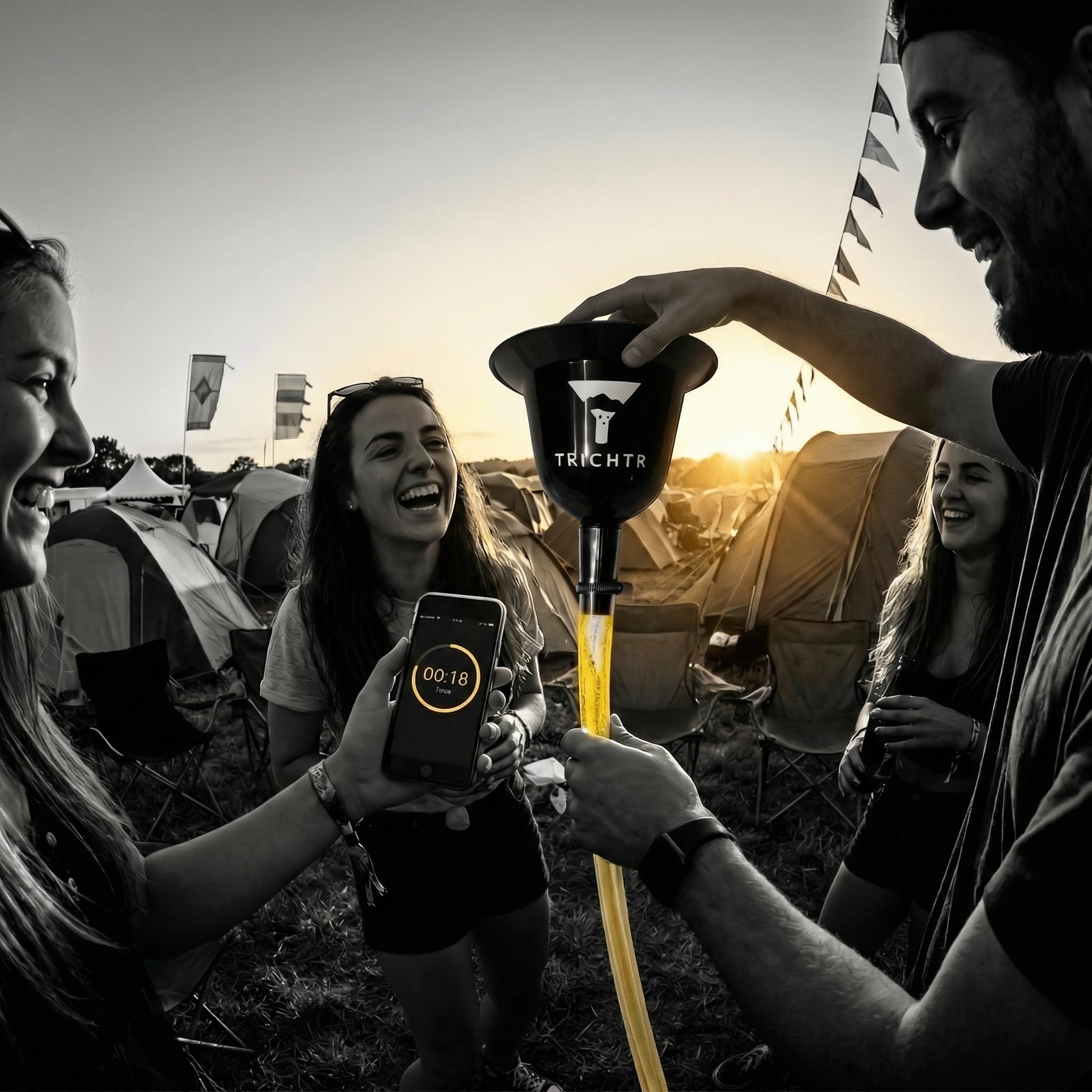 Striker Premium Bierbong Biertrichter mit Edelstahl-Kugelhahn 1L Fassungsvermögen