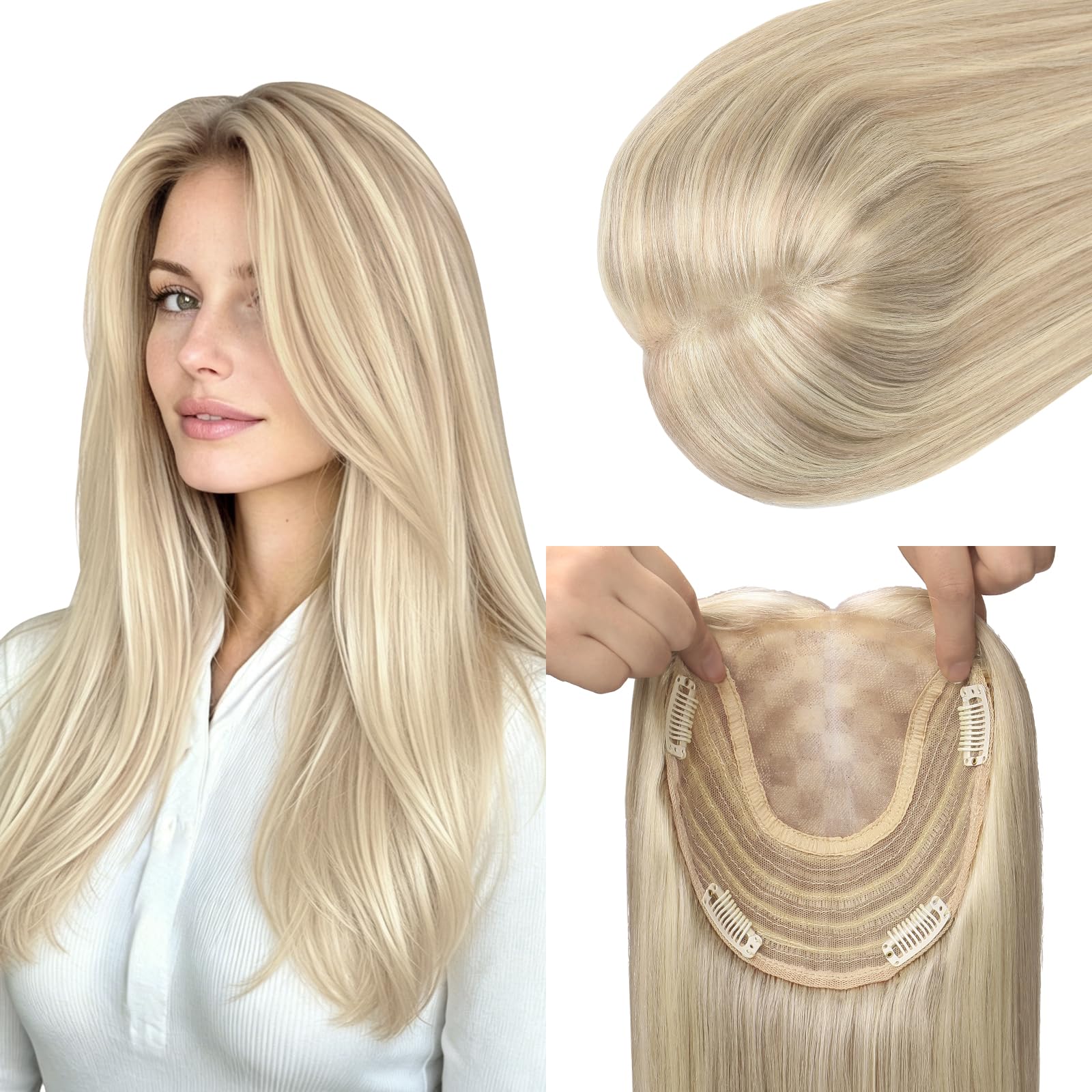 Photo 1 of kolala Human Hair Topper 6x7 inch Base 12inch 55g
